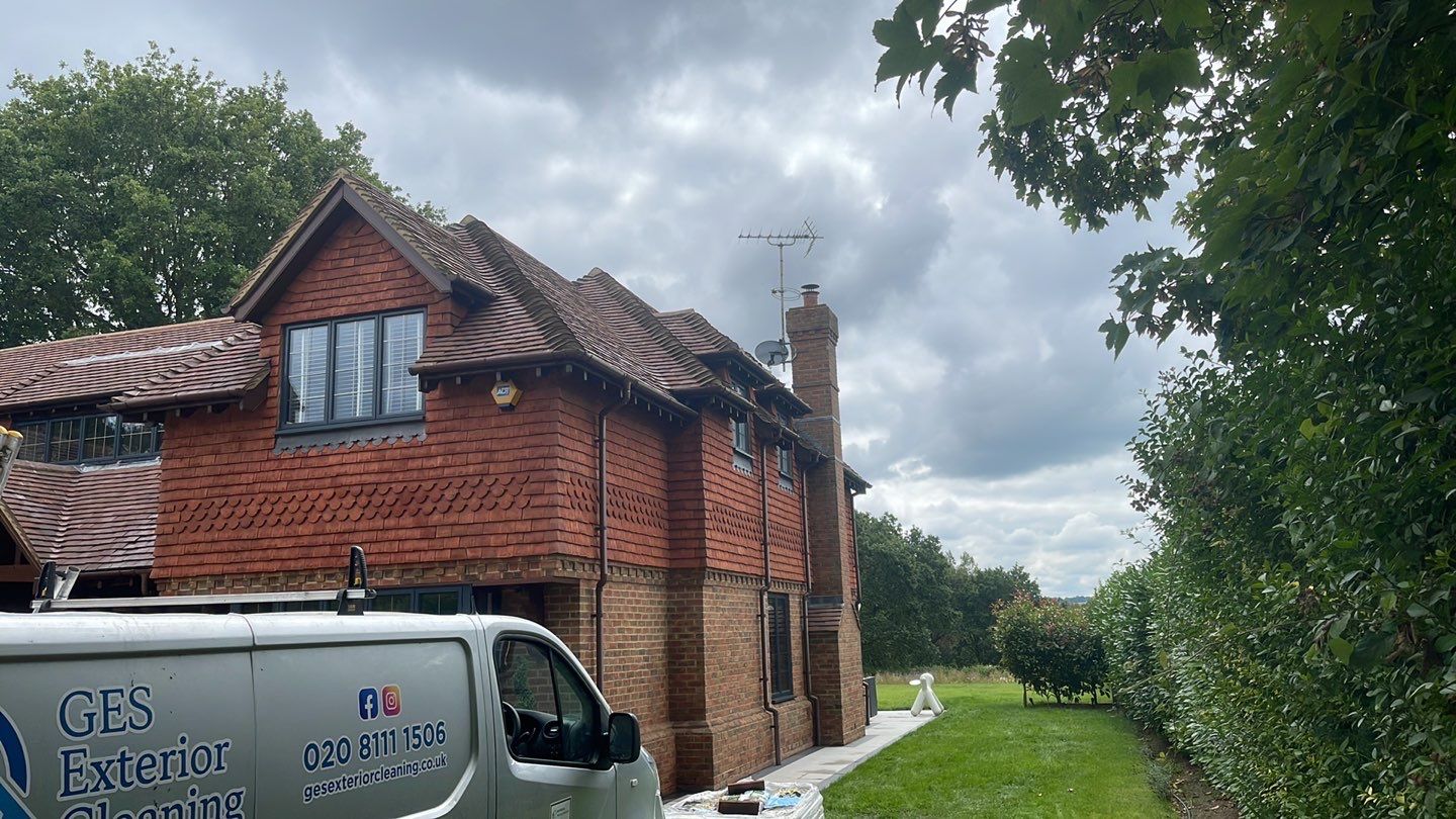 Roof Clean  - Moss Removal - Gutter Clean using Honda 15lpm Low Pressure Washing Machine by Ges Exterior Cleaning ltd