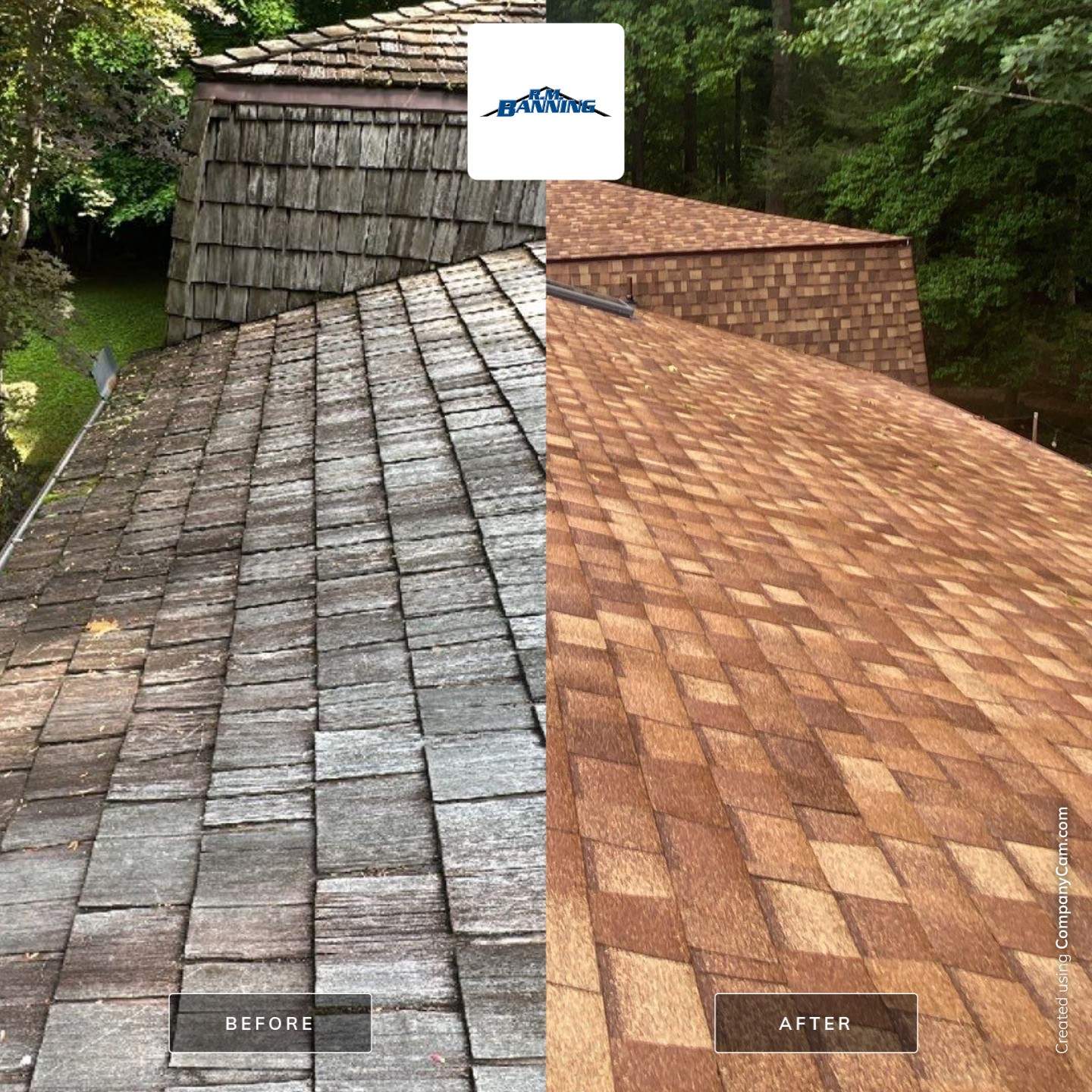 Fairfax Station: CertainTeed Landmark Pro Designer Shingles in Max Def Resawn Shake by RM Banning, Inc.