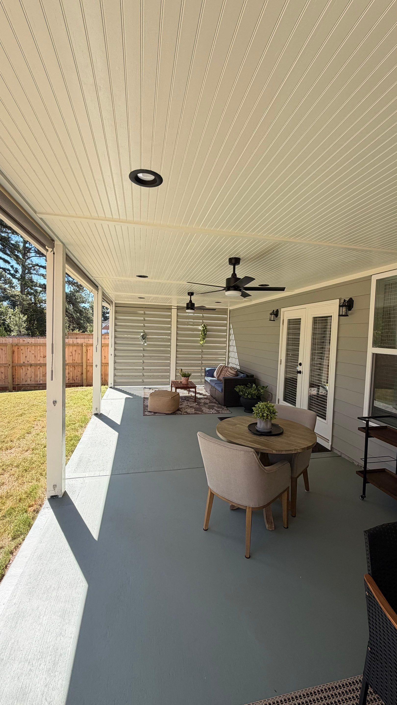 Custom Covered Back Porch with Privacy Screening in Acworth by Swift Home Renovations 