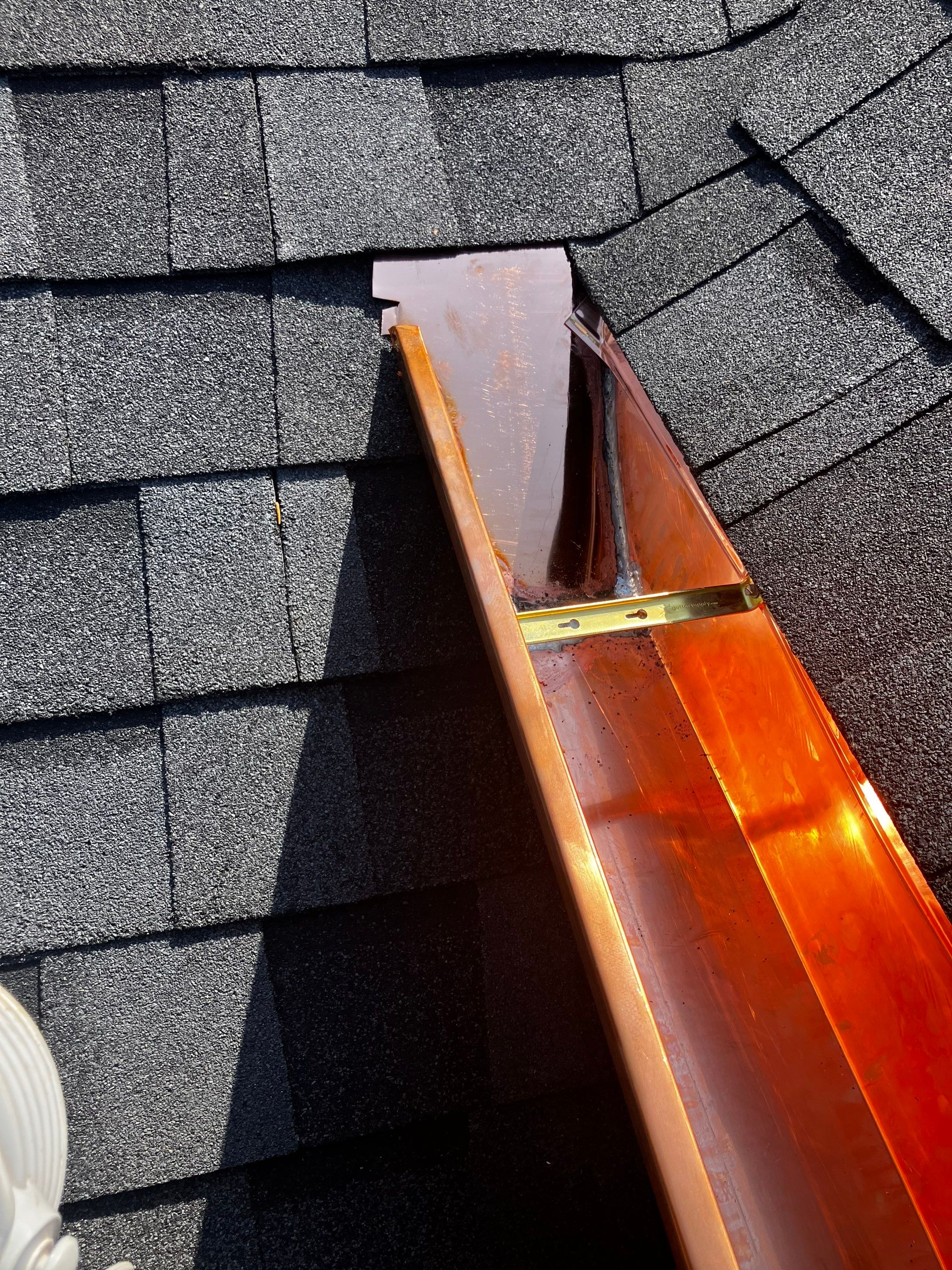 Flat Roof Replacement and Copper Gutter Installation by Custom Installations
