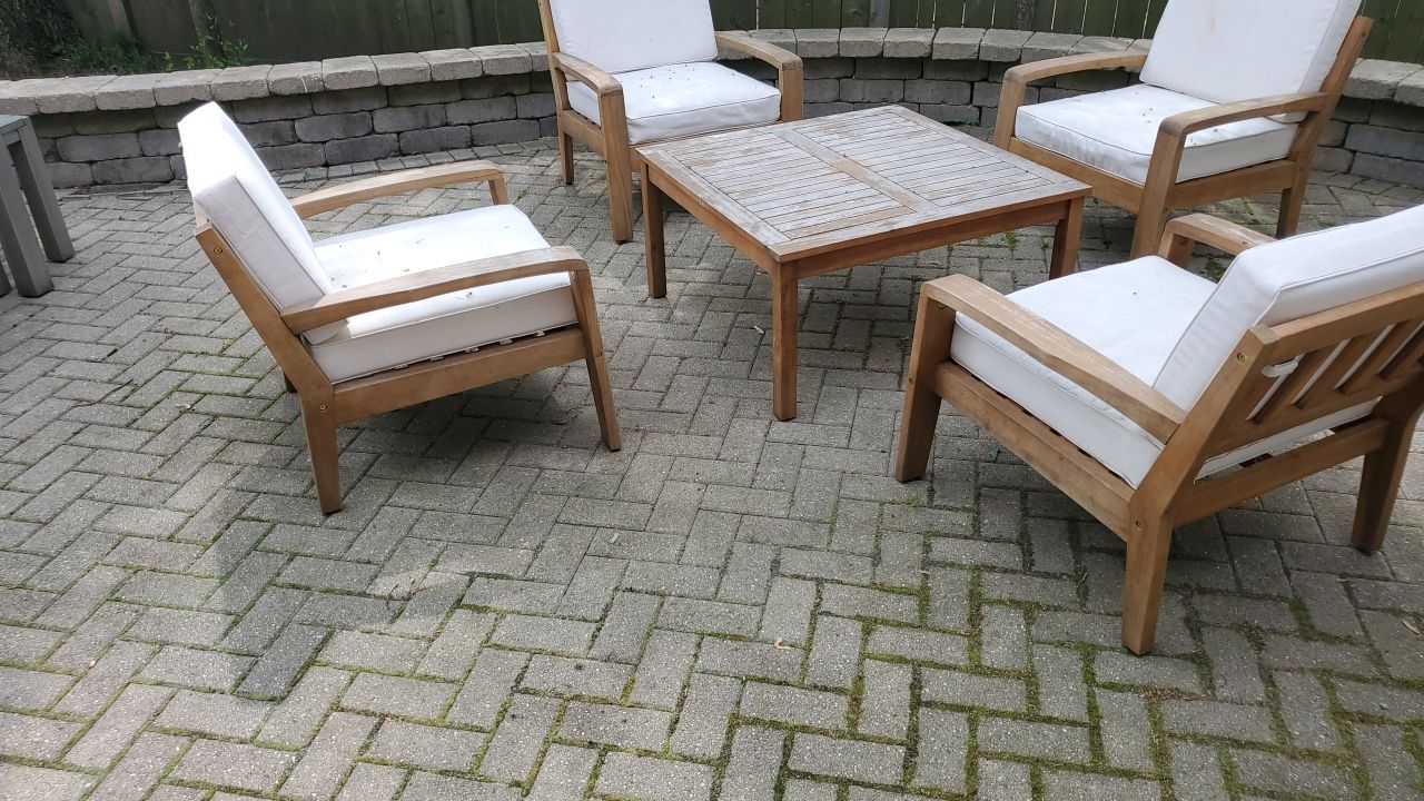 Brick patio repair, clean sand and seal by Northern Power Washing LLC.