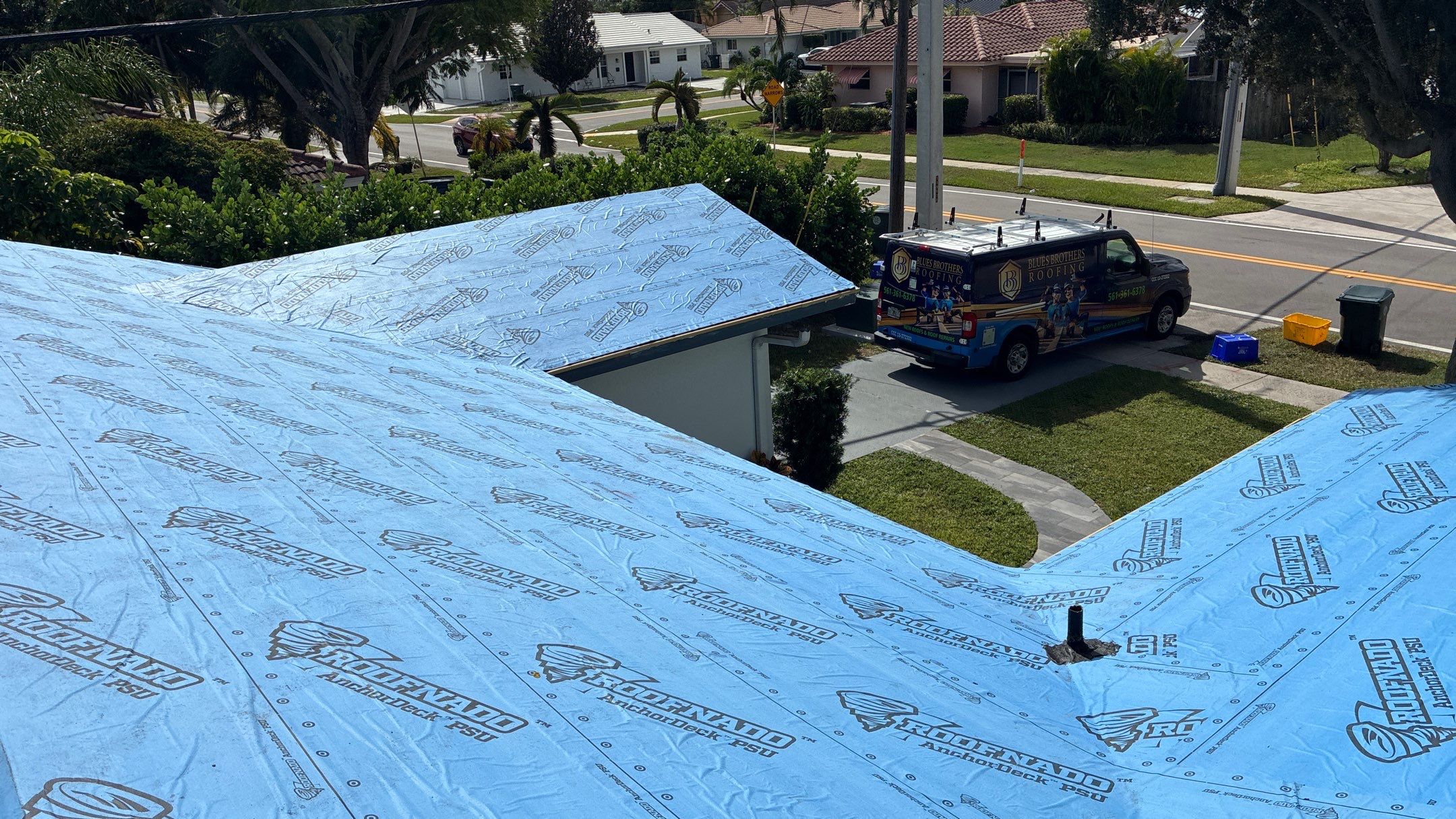 Residential Roofing Installation using 1" Nail strip metal roof by BLUES BROTHERS ROOFING