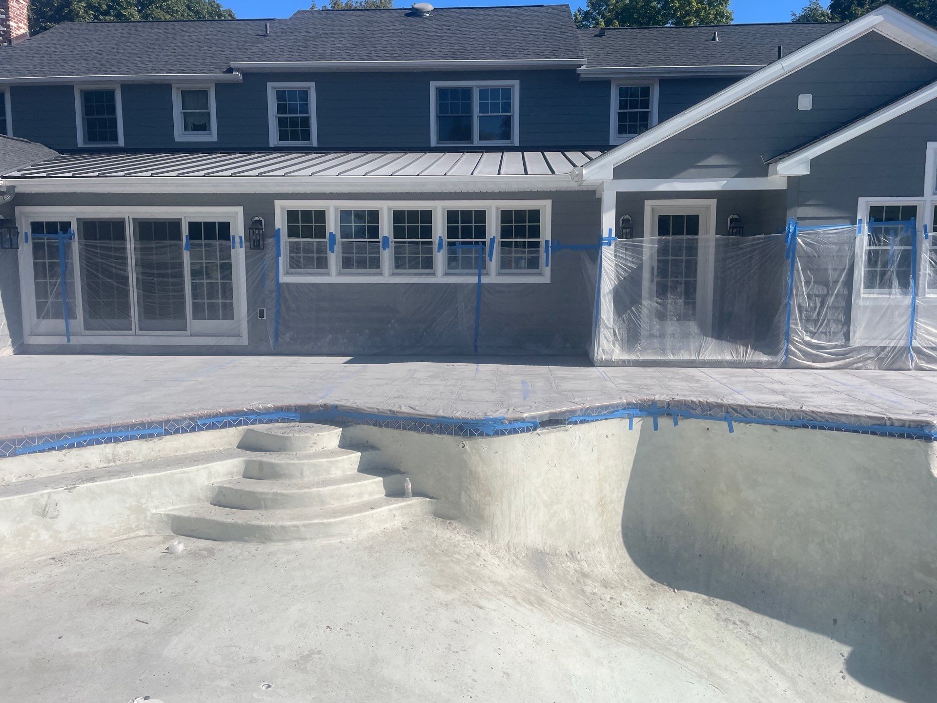 Stamped Concrete Pool Deck - Yardley by Architectural Concrete Design