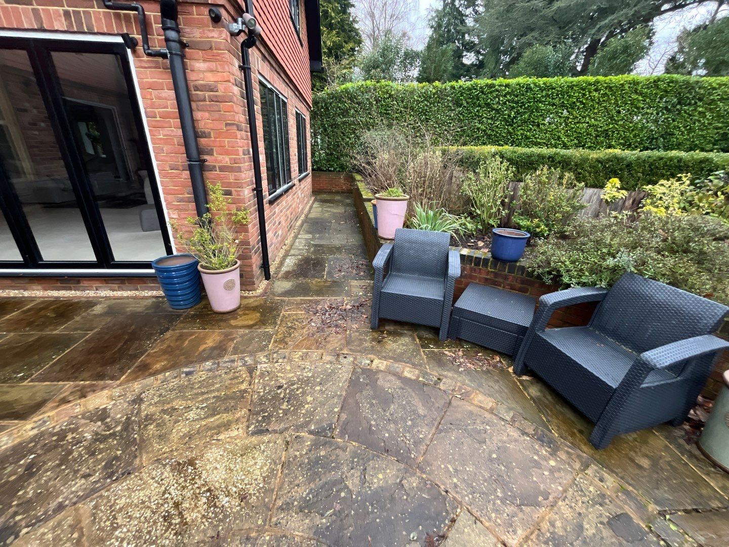Patio Area Spring Clean using 18inch Whirlaway FSC by Ges Exterior Cleaning ltd