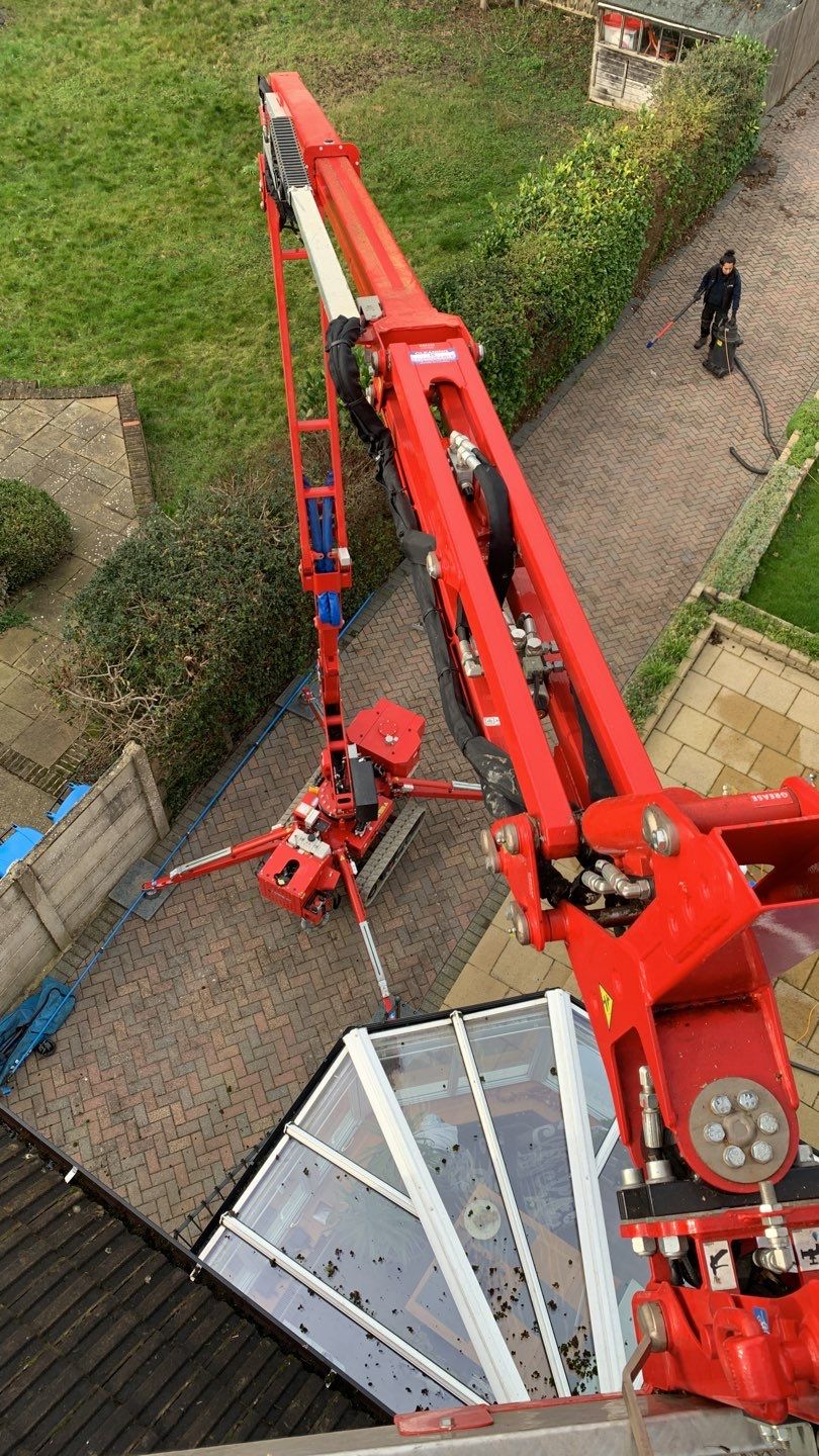 Roof Clean using Spider Lift by Ges Exterior Cleaning ltd