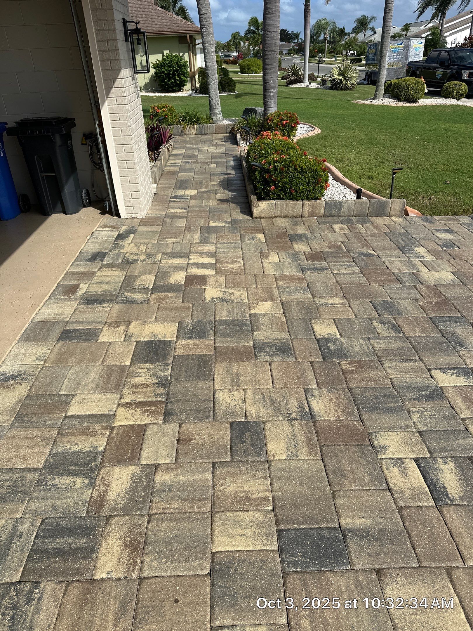 Driveway and Walkway Paver Cleaning and Sealing in Sun City Center by Supreme Paver Experts