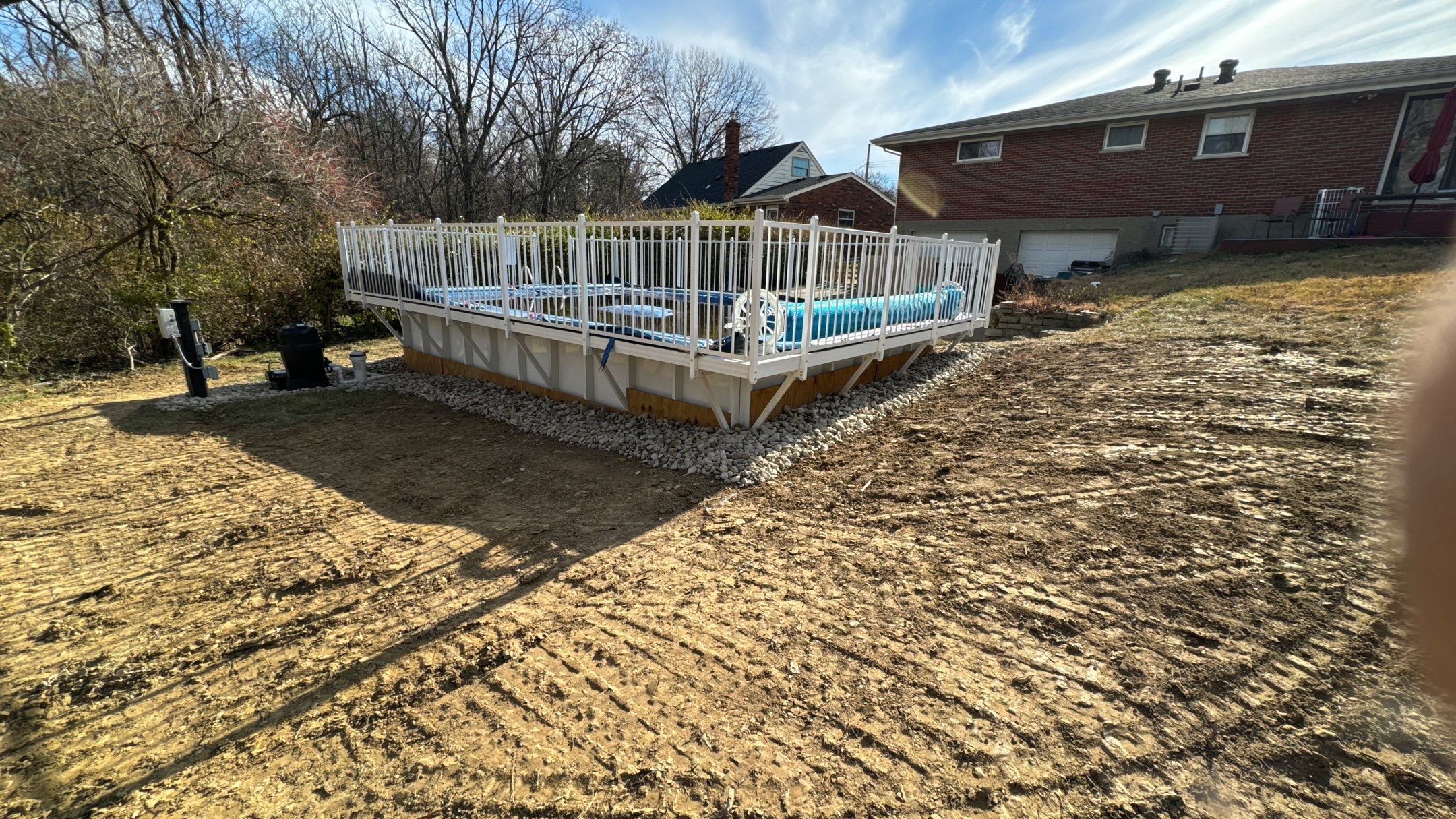 Pool Backfill, Grading, and Decorative Gravel Installation by Reisenberg’s Lawn & Landscape, LLC