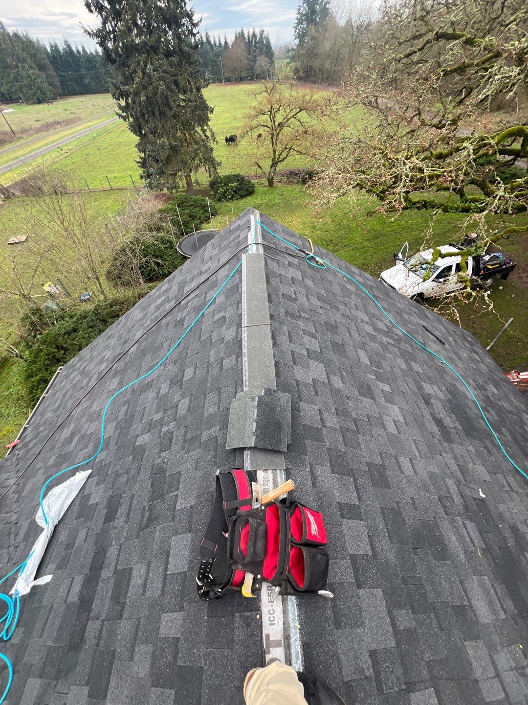 Residential Roofing Installation using IKO Dynasty (Color: Granite Black) by Orezona Building & Roofing Company, Inc.