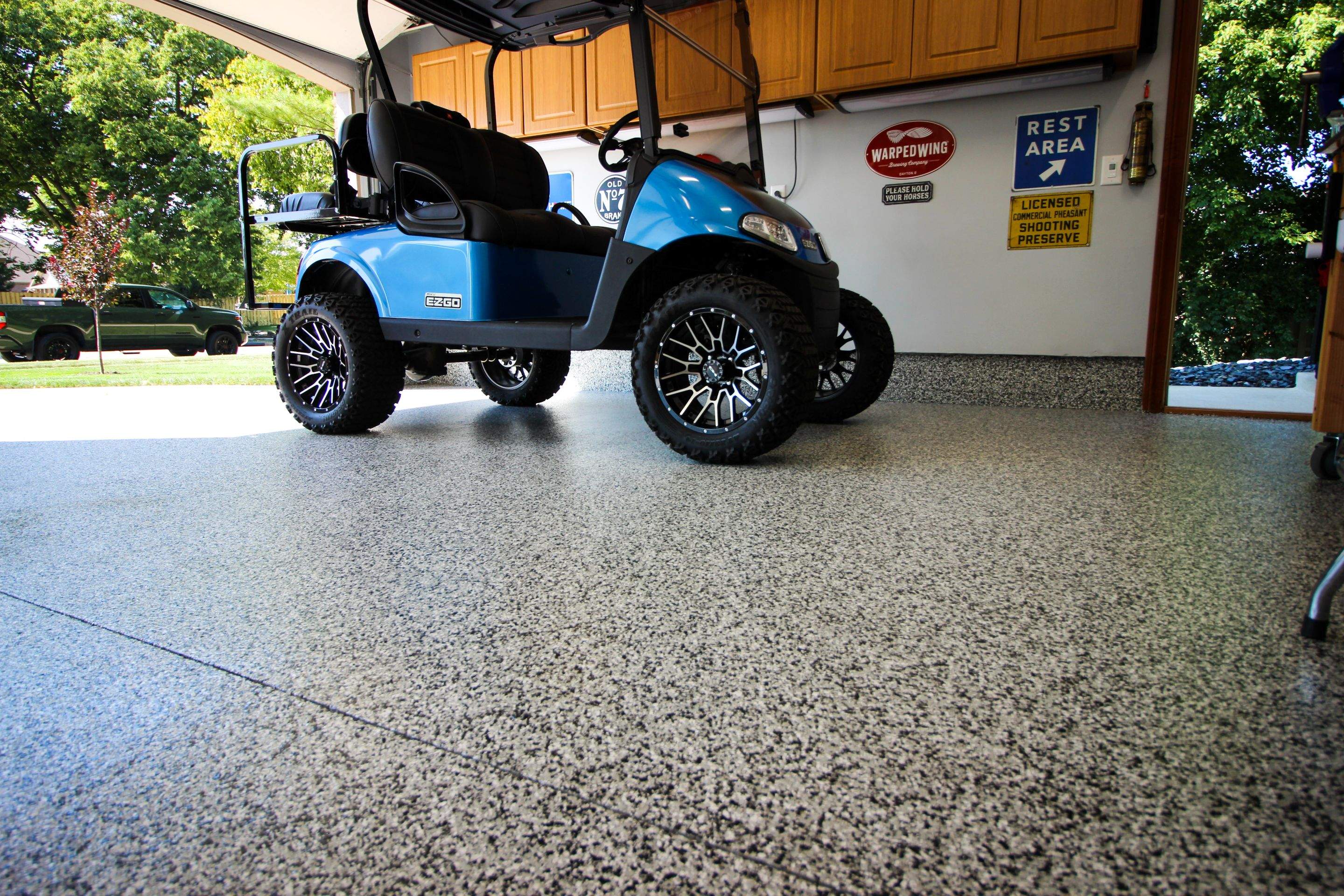 Garage Floor using Domino by Your1DayFloor.com