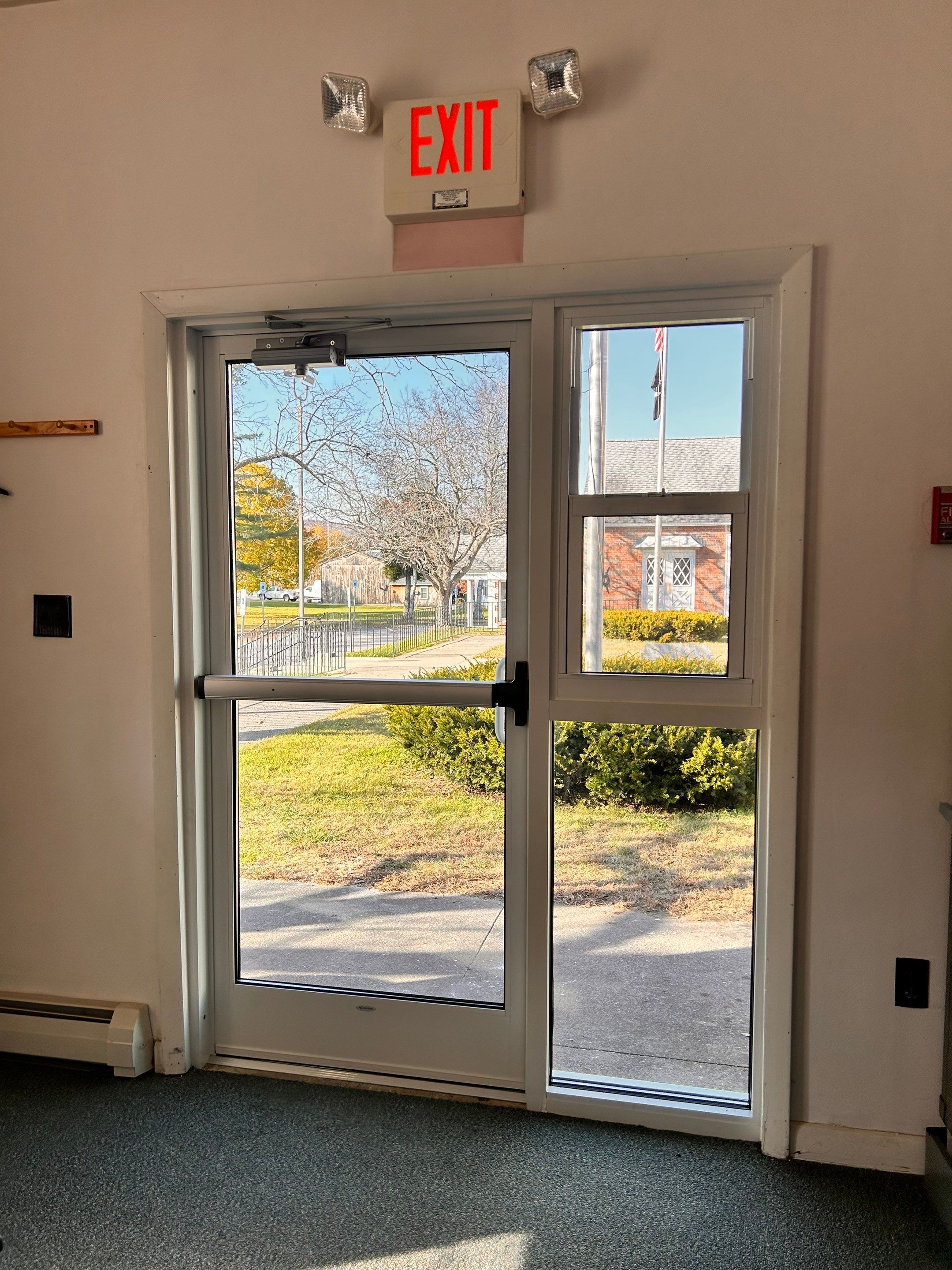 Vernon Town Hall - Commercial Door w/Sidelight and Single-Hung Window by Cheshire Glass Company