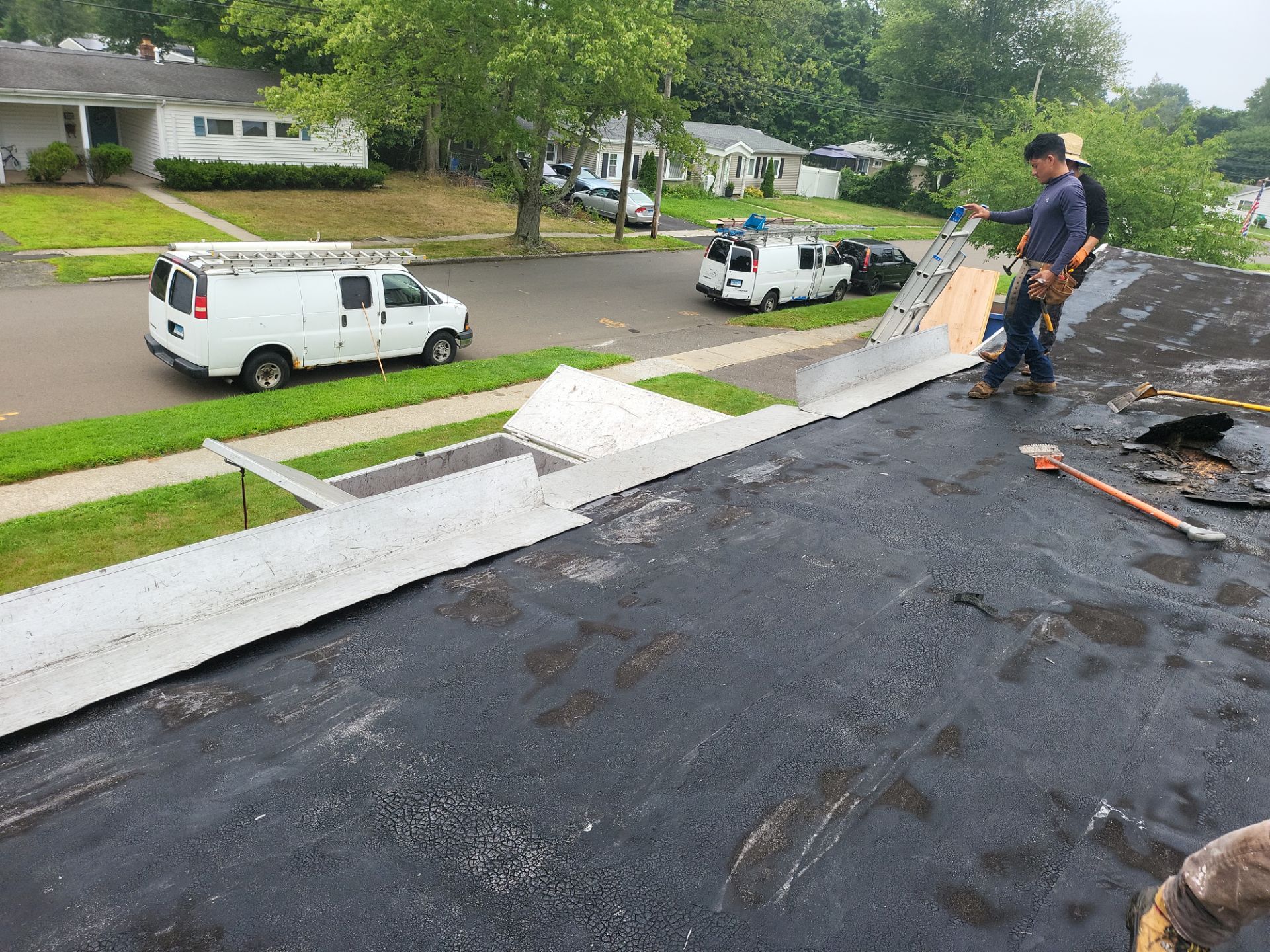 Residential Roofing Installation using Owens Corning TruDefinition Duration AR - Estate Gray by A Plus Exterior