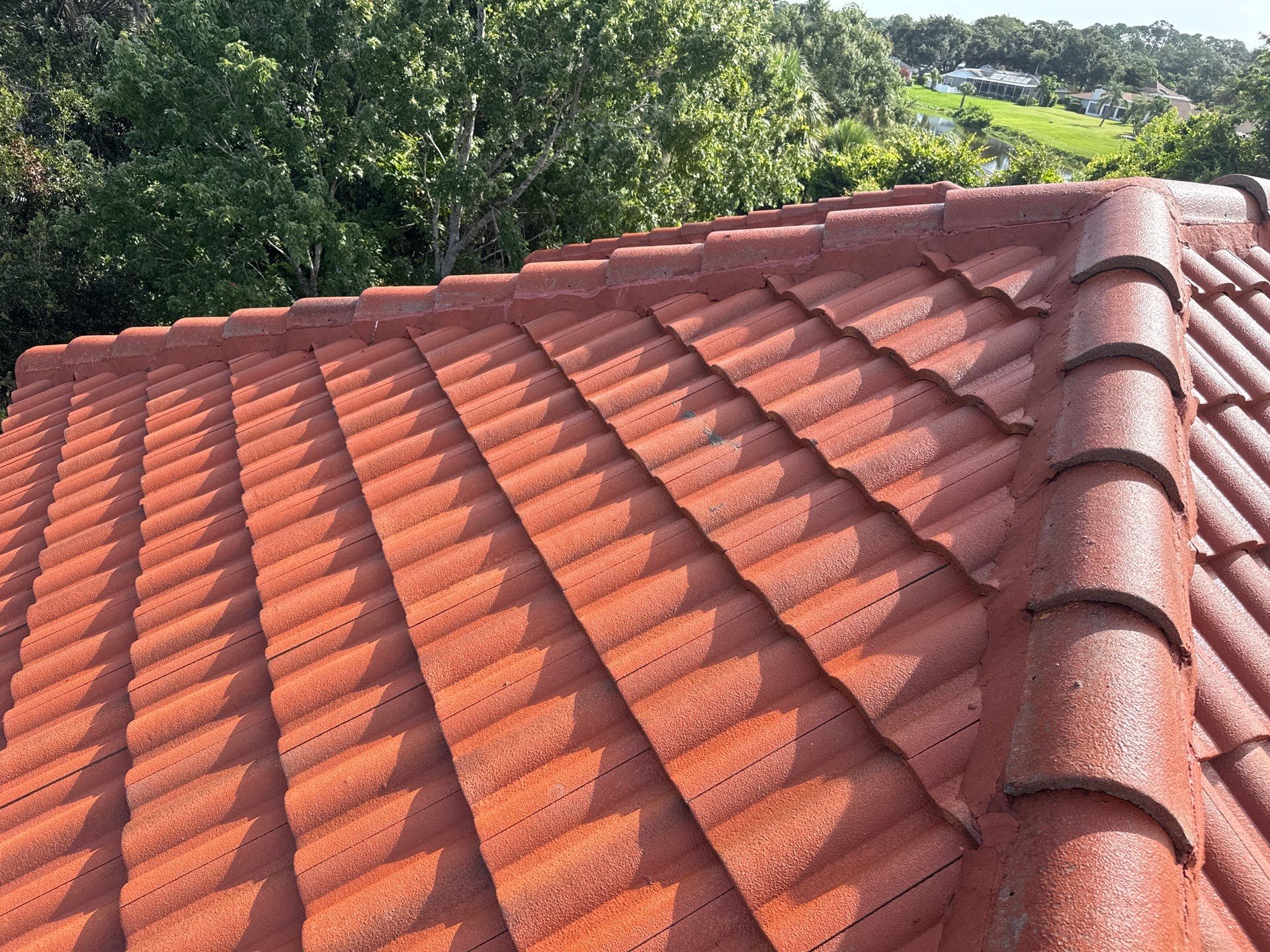 Soft Wash Tile Roof Cleaning in Sonoma Community, Sarasota, FL by Sunshine AquaWash