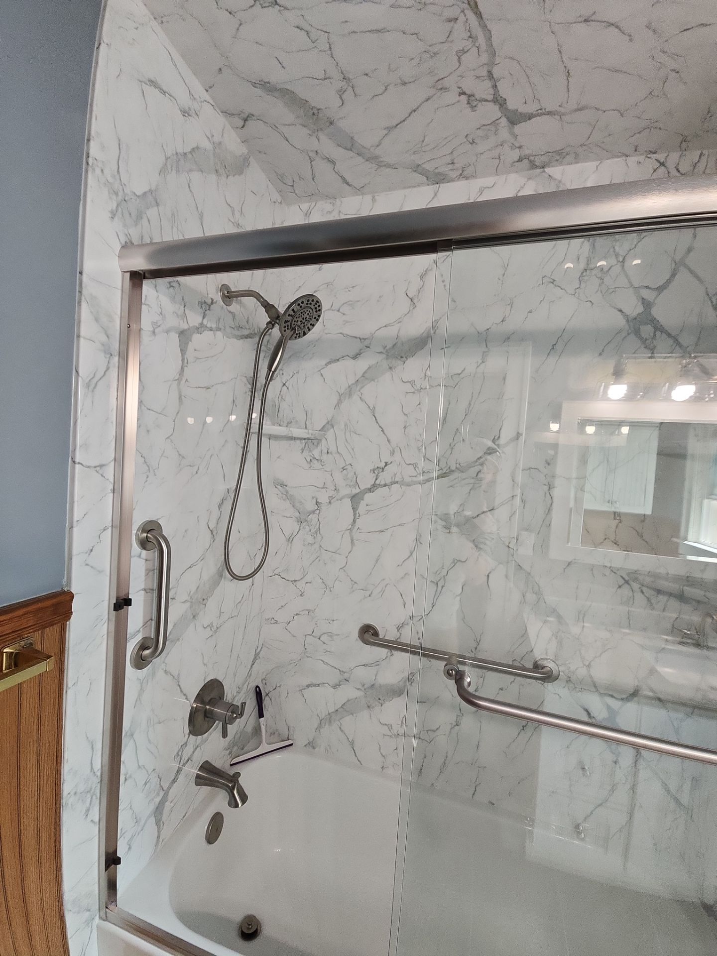 Phase II: Santorini White with Brushed Nickel by Rome Bath Remodeling
