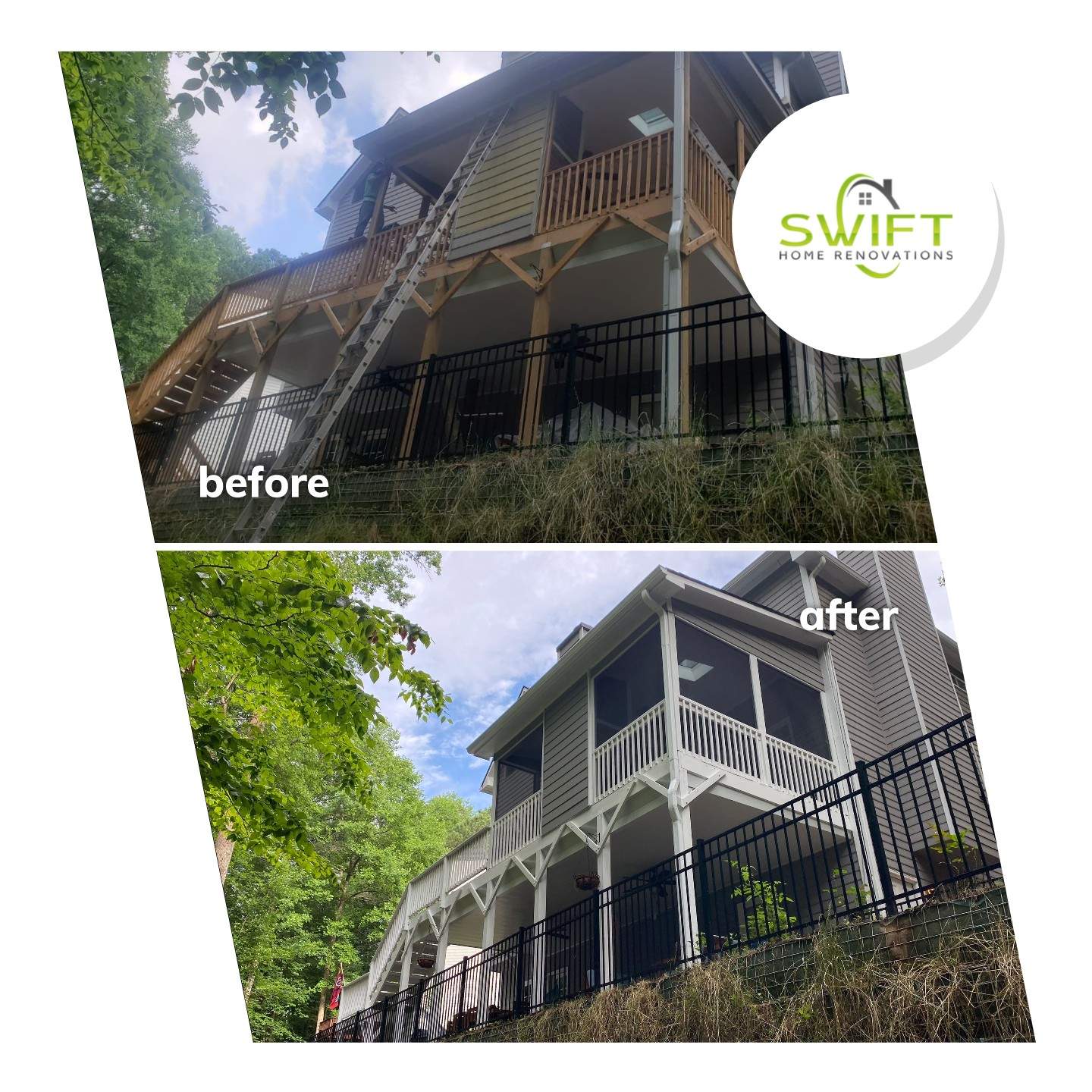 Exterior Painting and Screened Porch Refresh in Mableton, Georgia by Swift Home Renovations