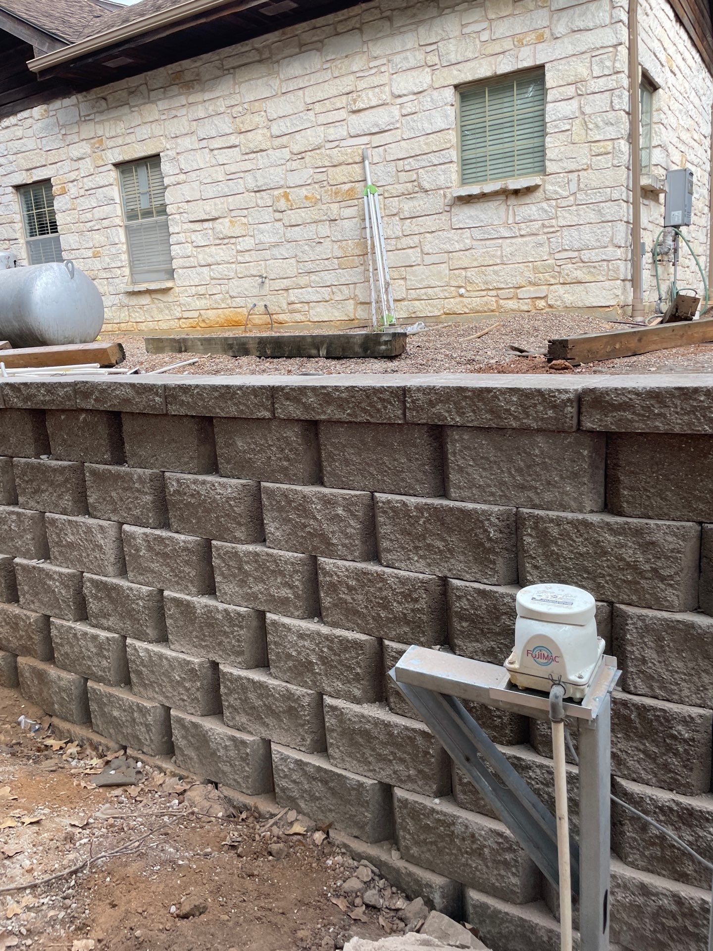 In Progress Retaining Wall Project by Peterson’s