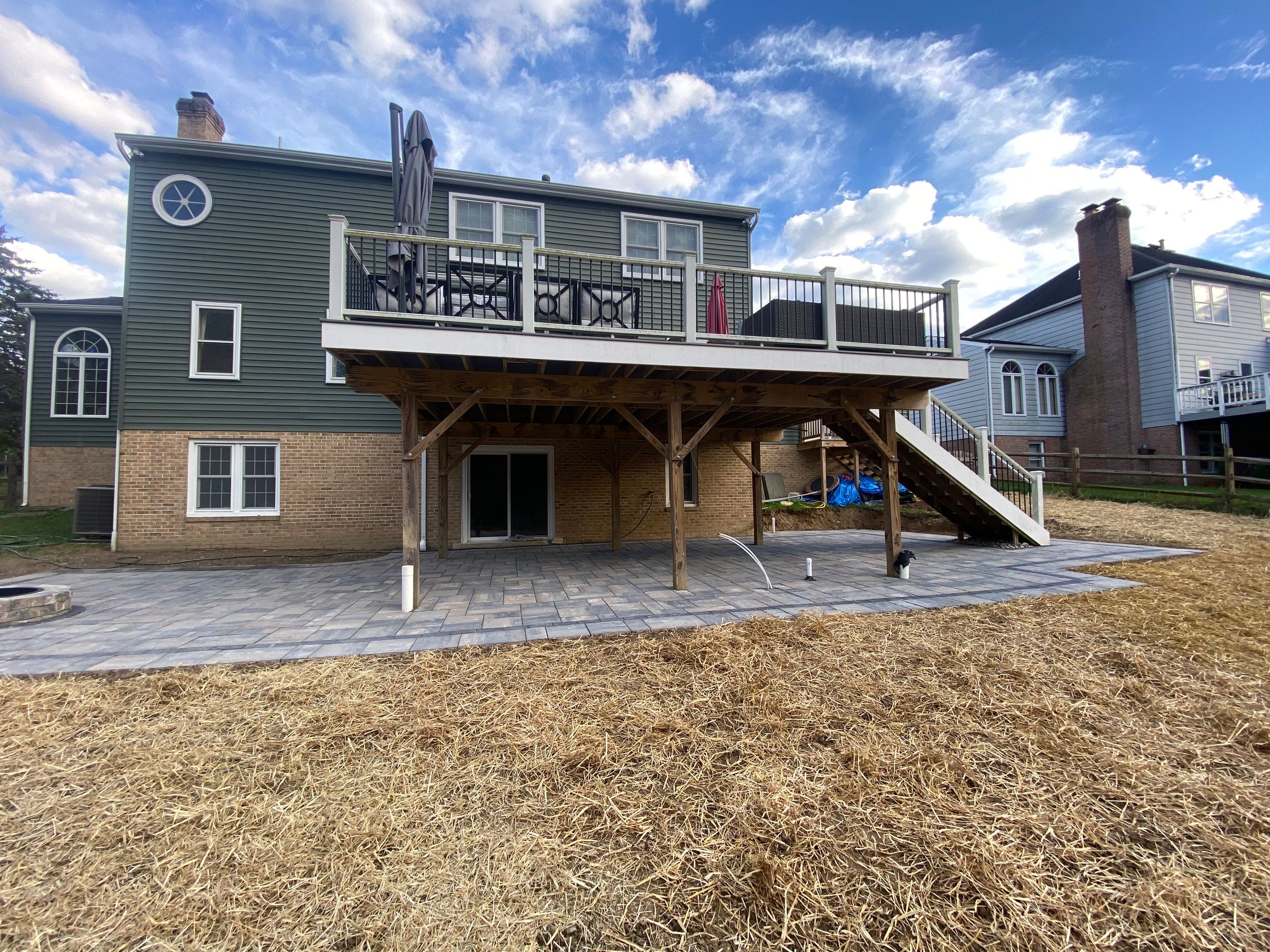 Backyard Transformation using Techo-Bloc Pavers by The Smet Companies, LLC