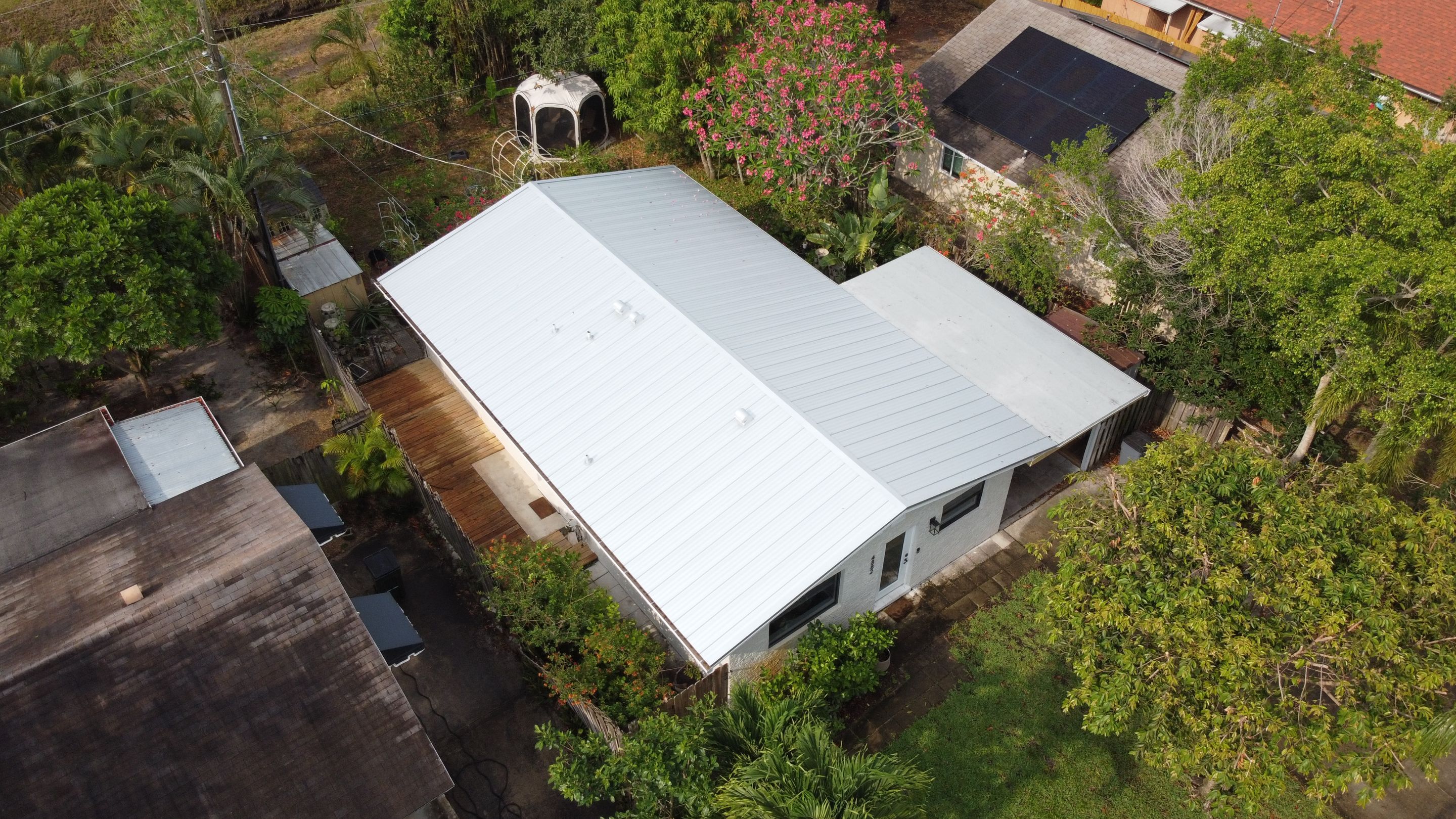 Residential Roofing Installation using 1" Nail strip metal roof by BLUES BROTHERS ROOFING