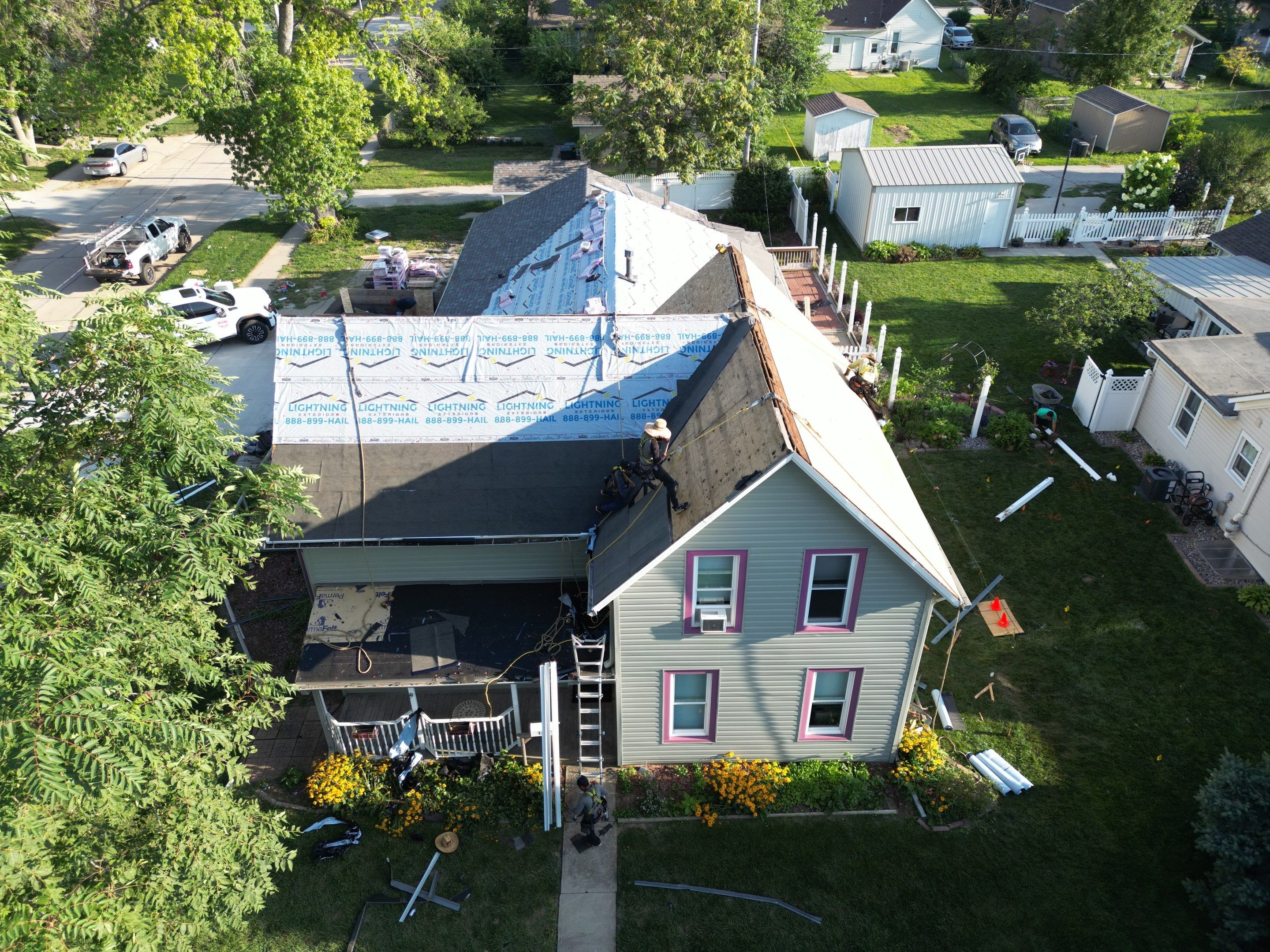 Residential Roofing Installation using Owens Corning Duration Colonial Slate by Lightning Exteriors
