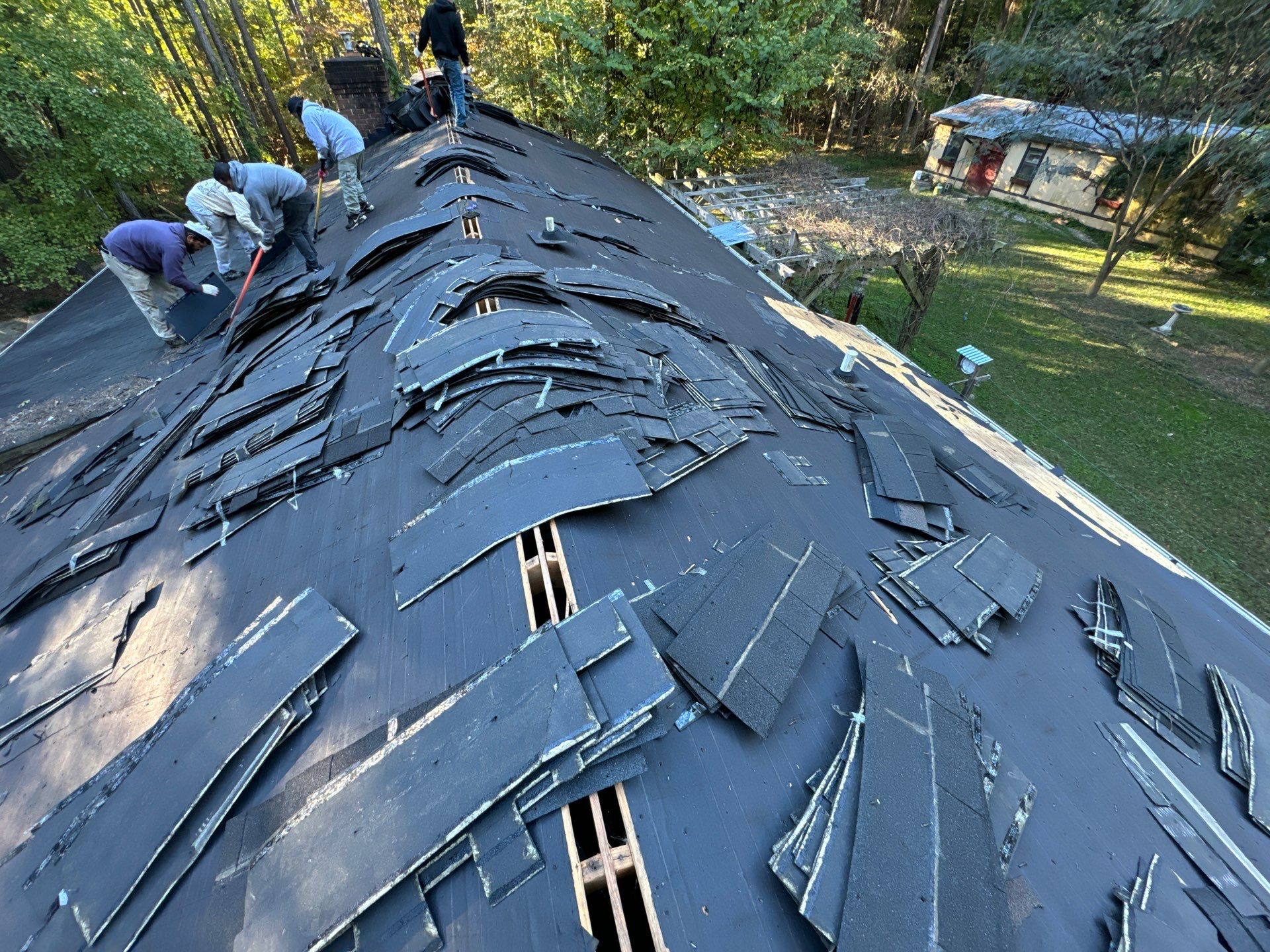 Architectural Shingle Roof Replacement and Chimney Flashing in Amelia Court House by Cade Construction