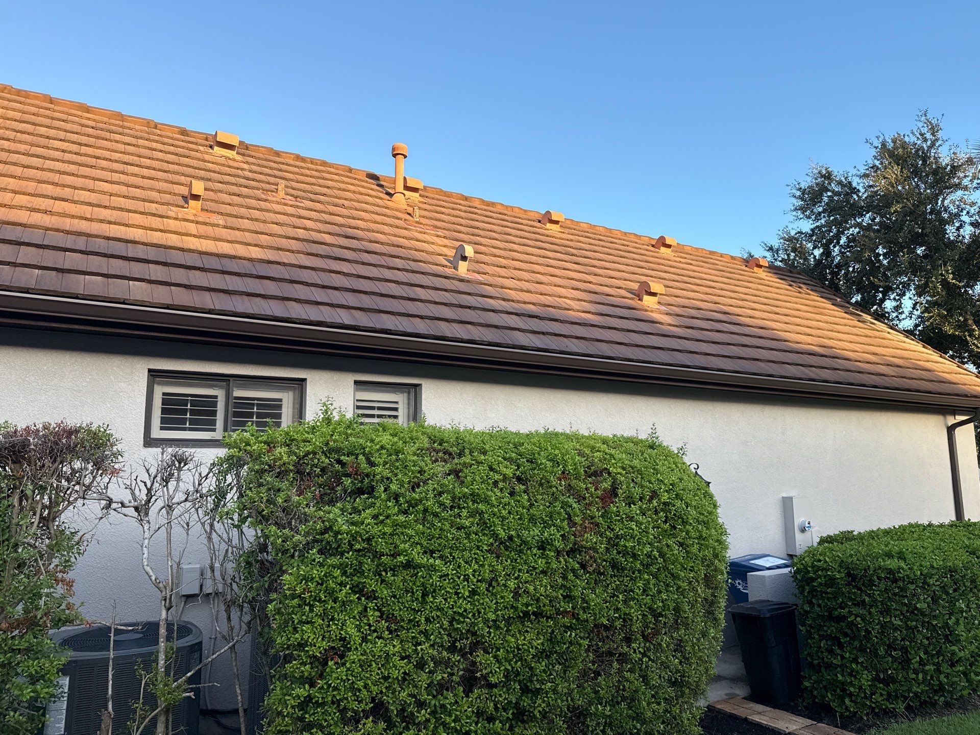 Tile Roof, Paver Pool Deck & Flowerbed Curbing Cleaning | Winding River Bradenton, FL Transformation by Sunshine AquaWash