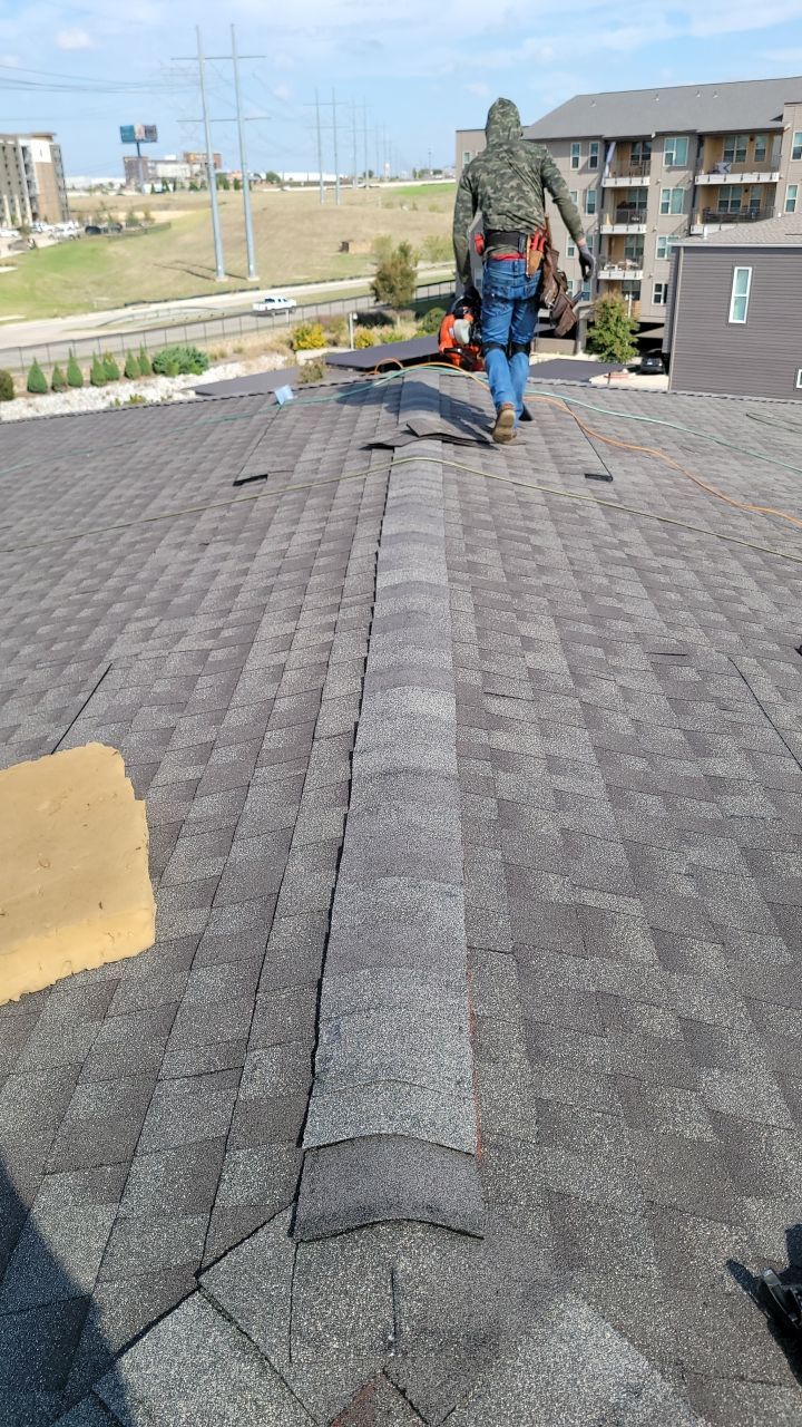 Apartment Roofing Installation using GAF HDZ Shingles, GAF TPO and Pavers in Lewisville, TX by Roof Experts