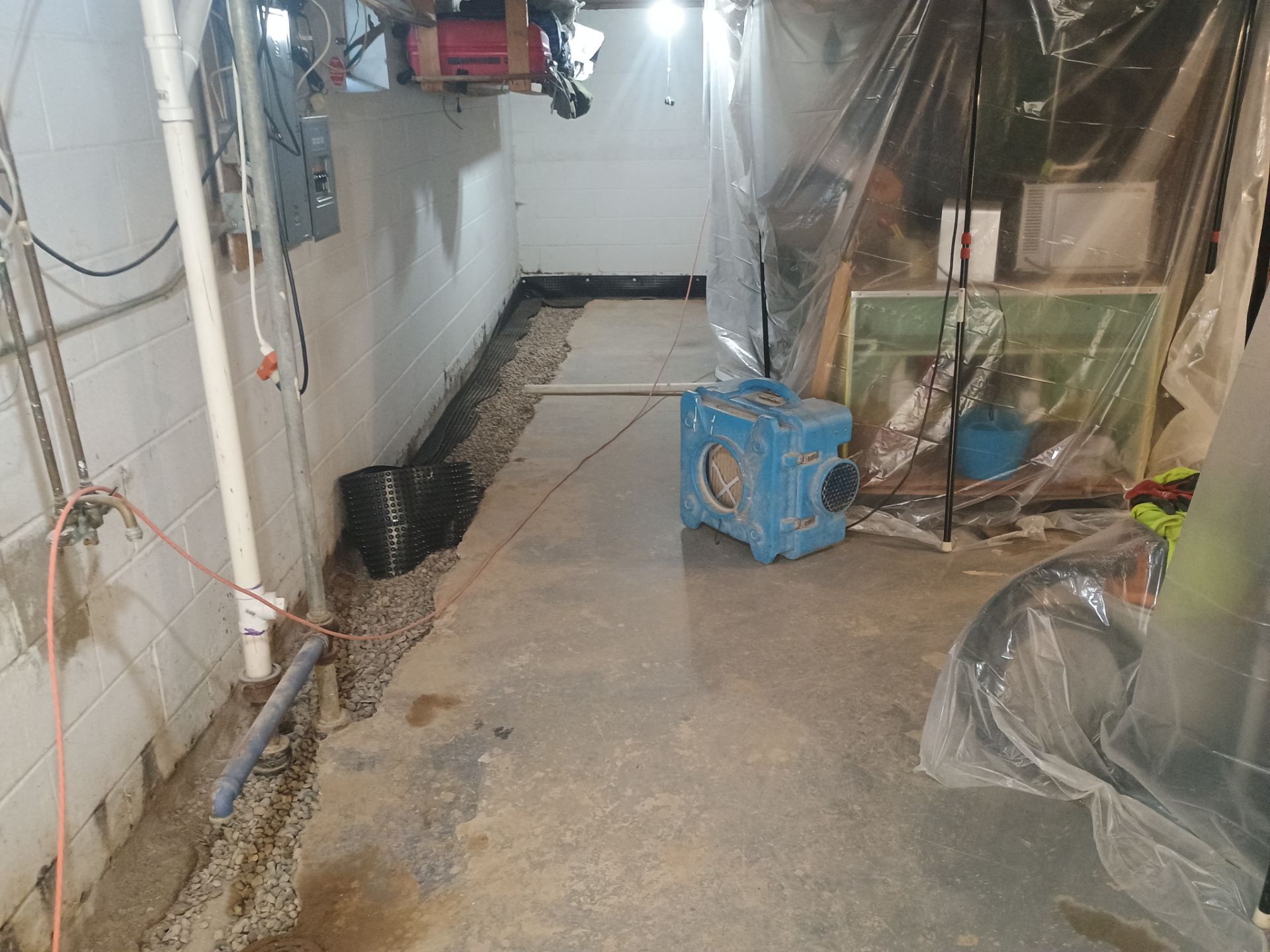 Interior Drain Tile Installation in Columbia Heights, MN by Waterproofing Northeast