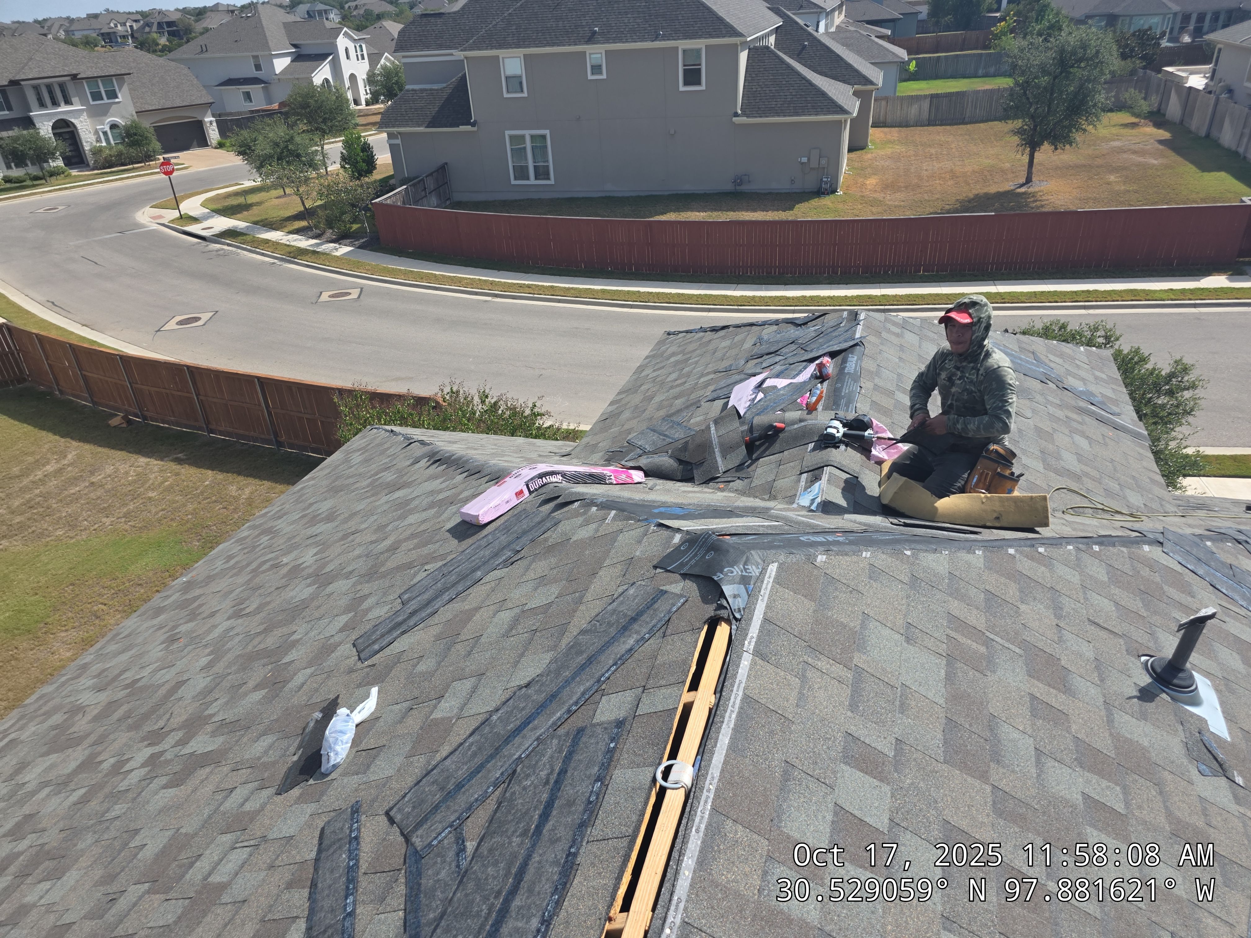 Full Residential Roof Replacement with Architectural Shingles in Leander by Caliber Restoration LLC