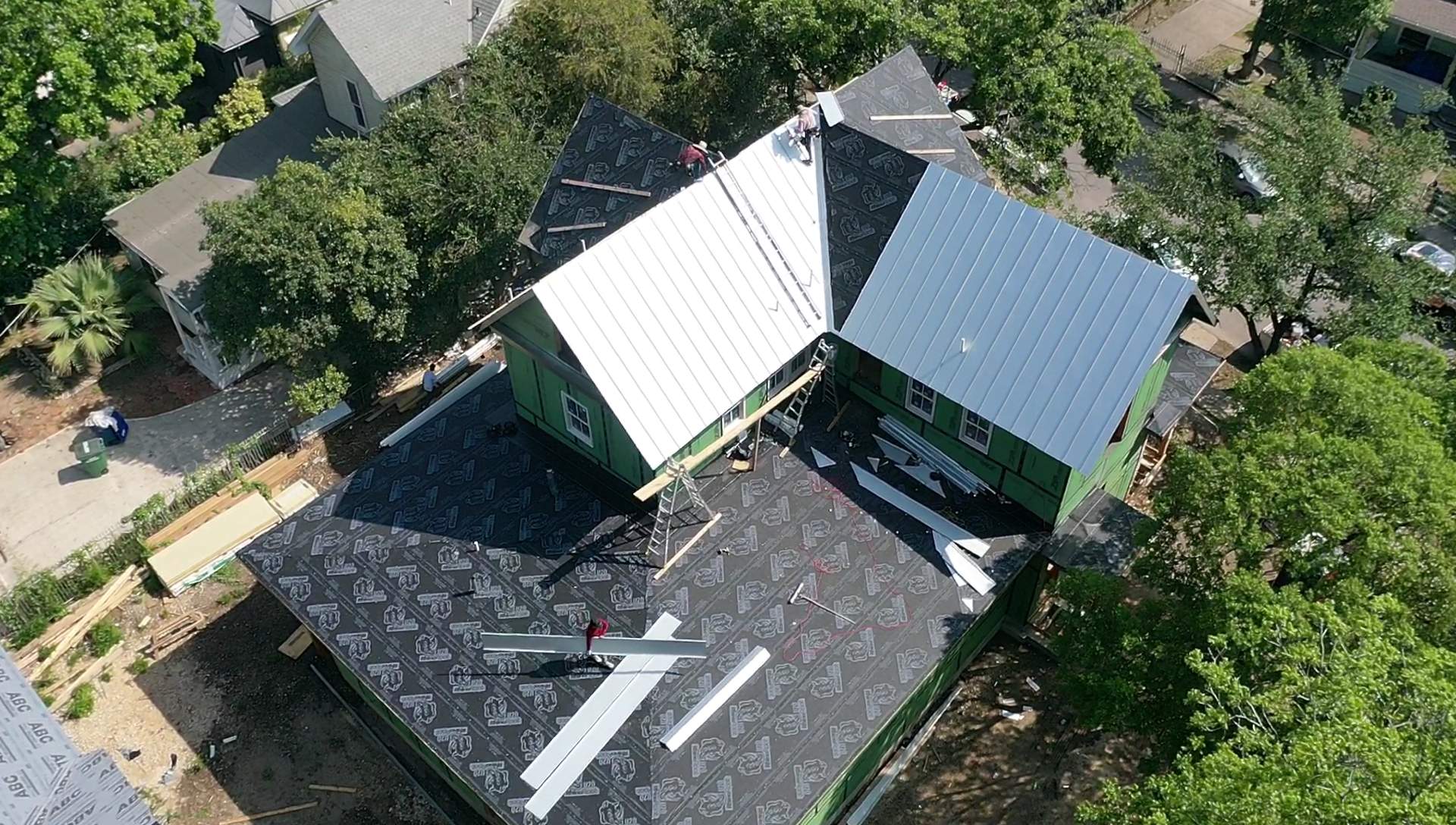 Residential Metal Roof Installation using McElroy Metal by Premier Roofing and Contracting