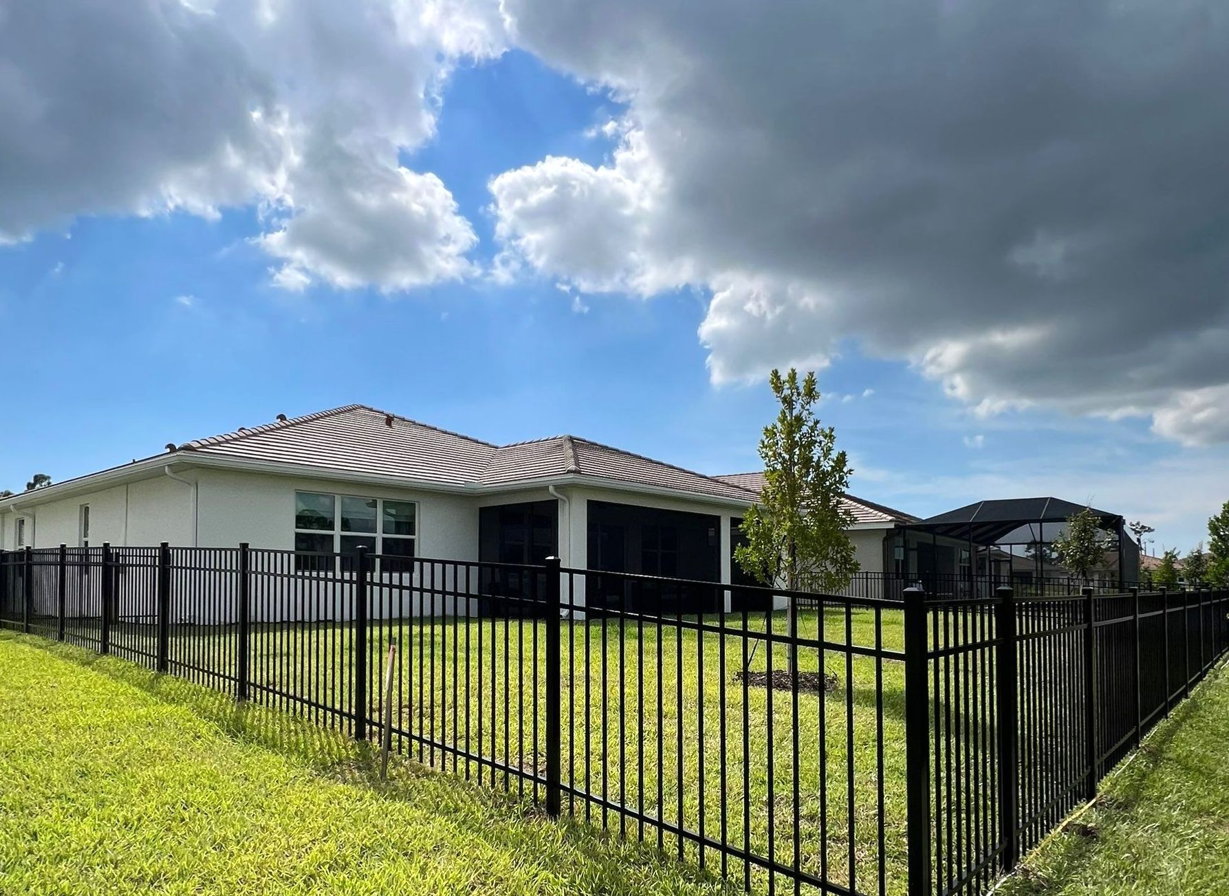 Aluminum Fence Installation using Black 3 Rail Aluminum Fence by Asap fence and gates, LLC