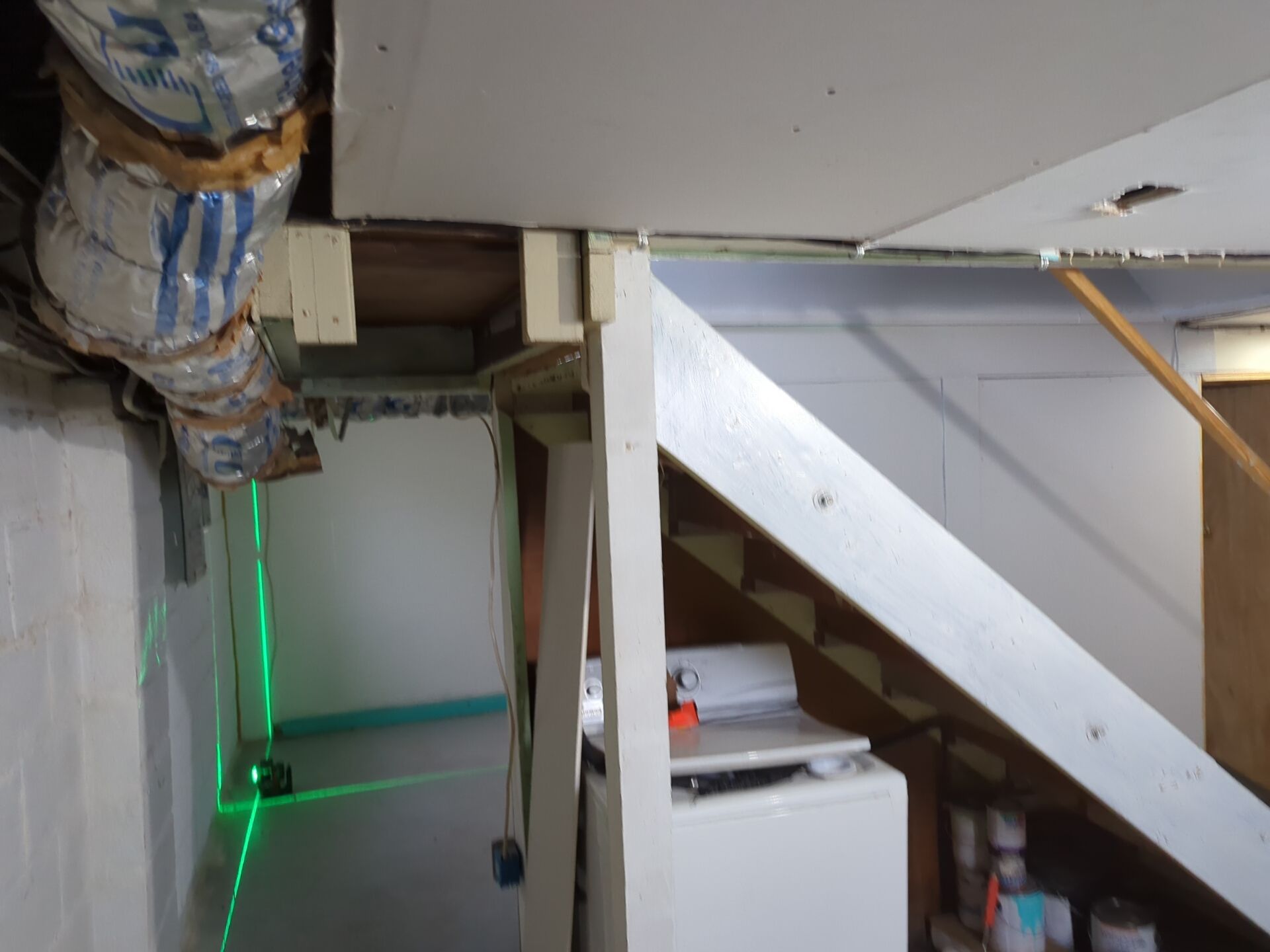 Bowing Wall using Fortress Invisibeams  by ACE Waterproofing & Basement Solutions