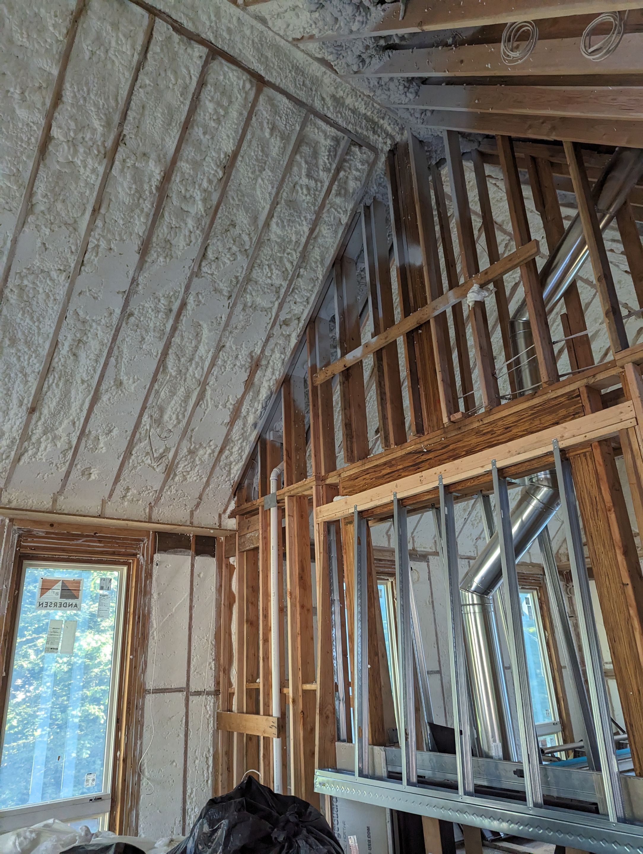 New Home Construction using open cell spray foam by NYS Foam & Energy
