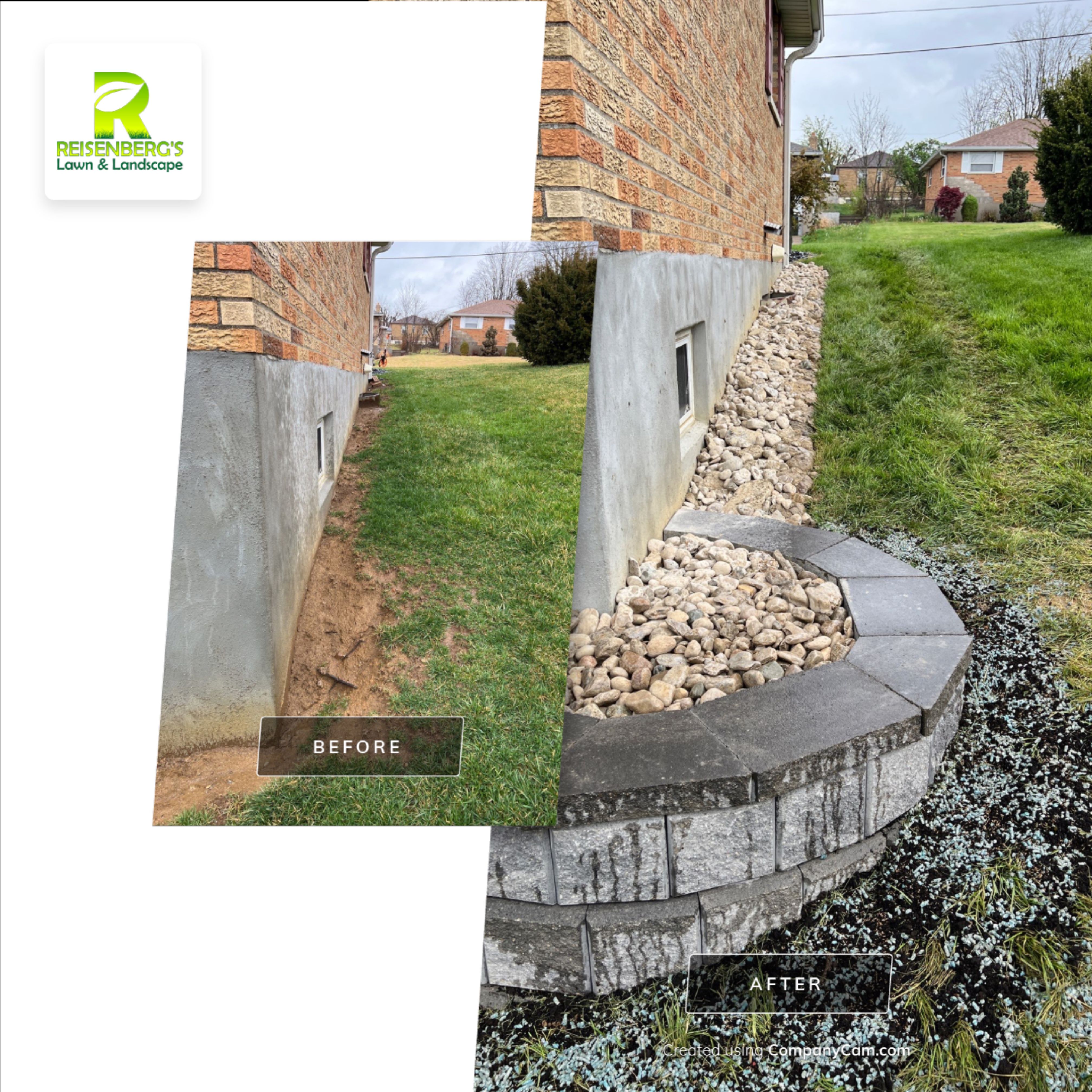 Wall Installation and Gravel Bed Creation by Reisenberg’s Lawn & Landscape, LLC