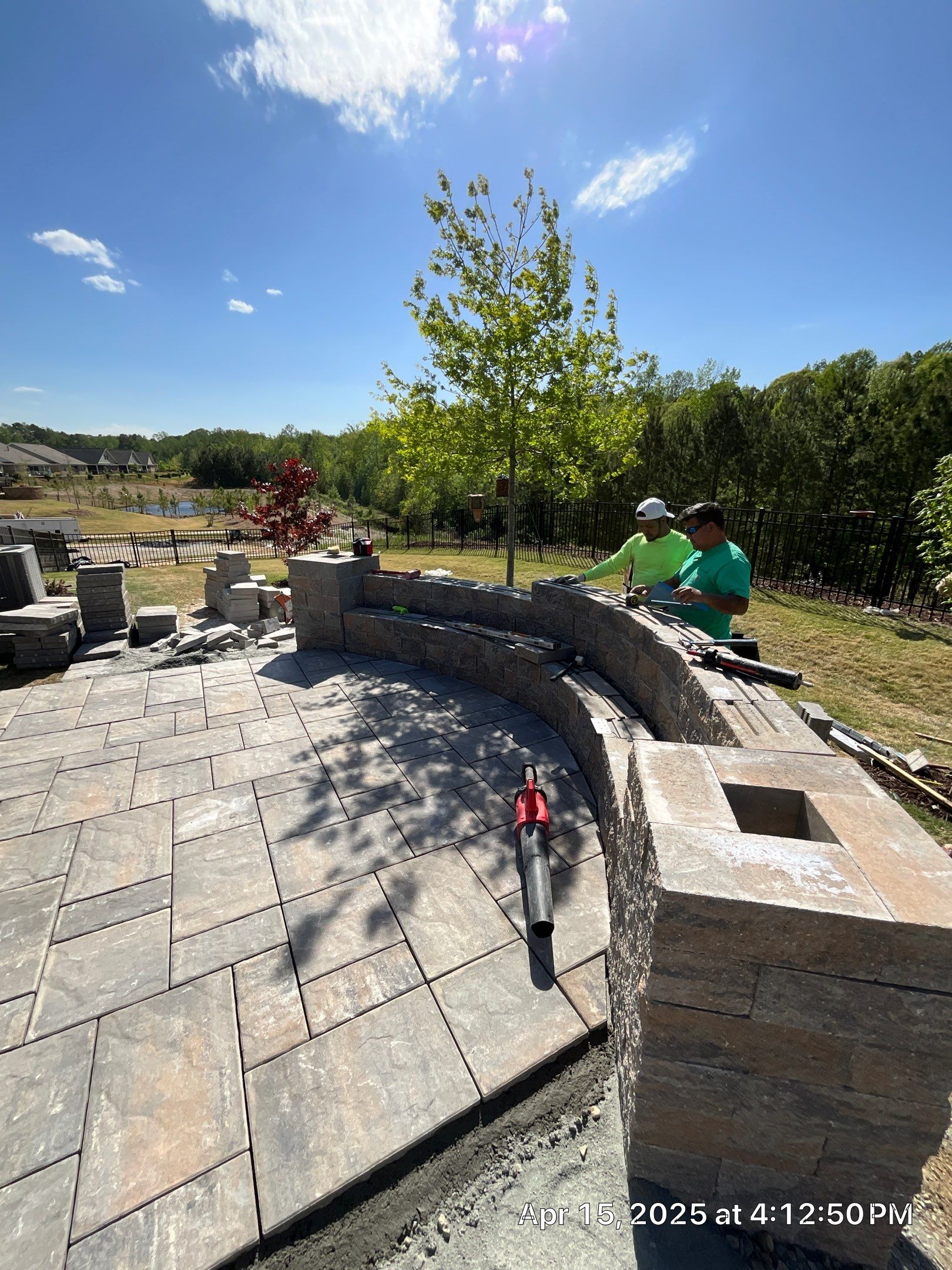 Patio Installation using Stone Pavers by Carolina-Metro Landscape, Inc