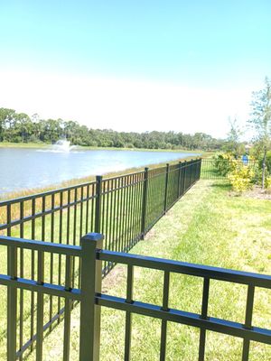 Sarasota, FL 4ft. Tall 3-Rail Black Aluminum Fence