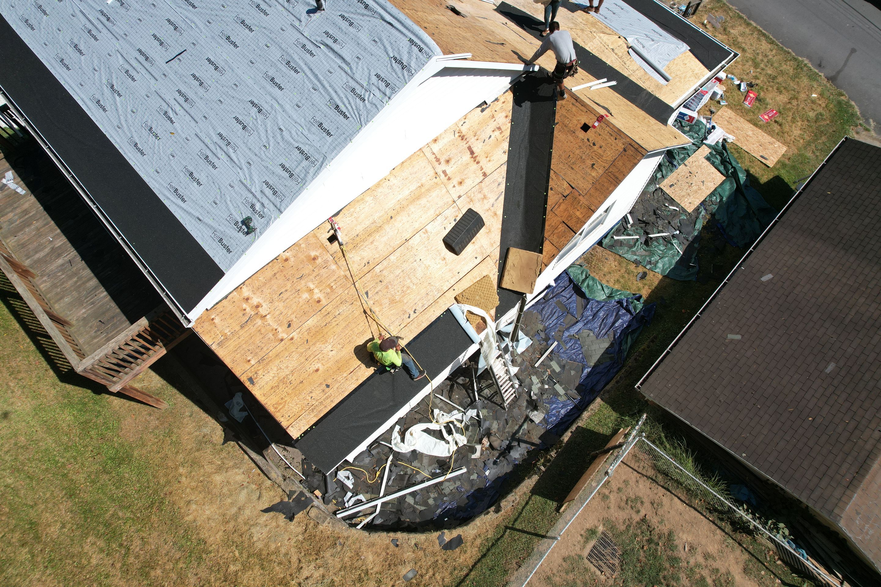 Residential Roofing Installation using GAF Timberline HDZ Biscayne Blue by Rainstoppers Roofing