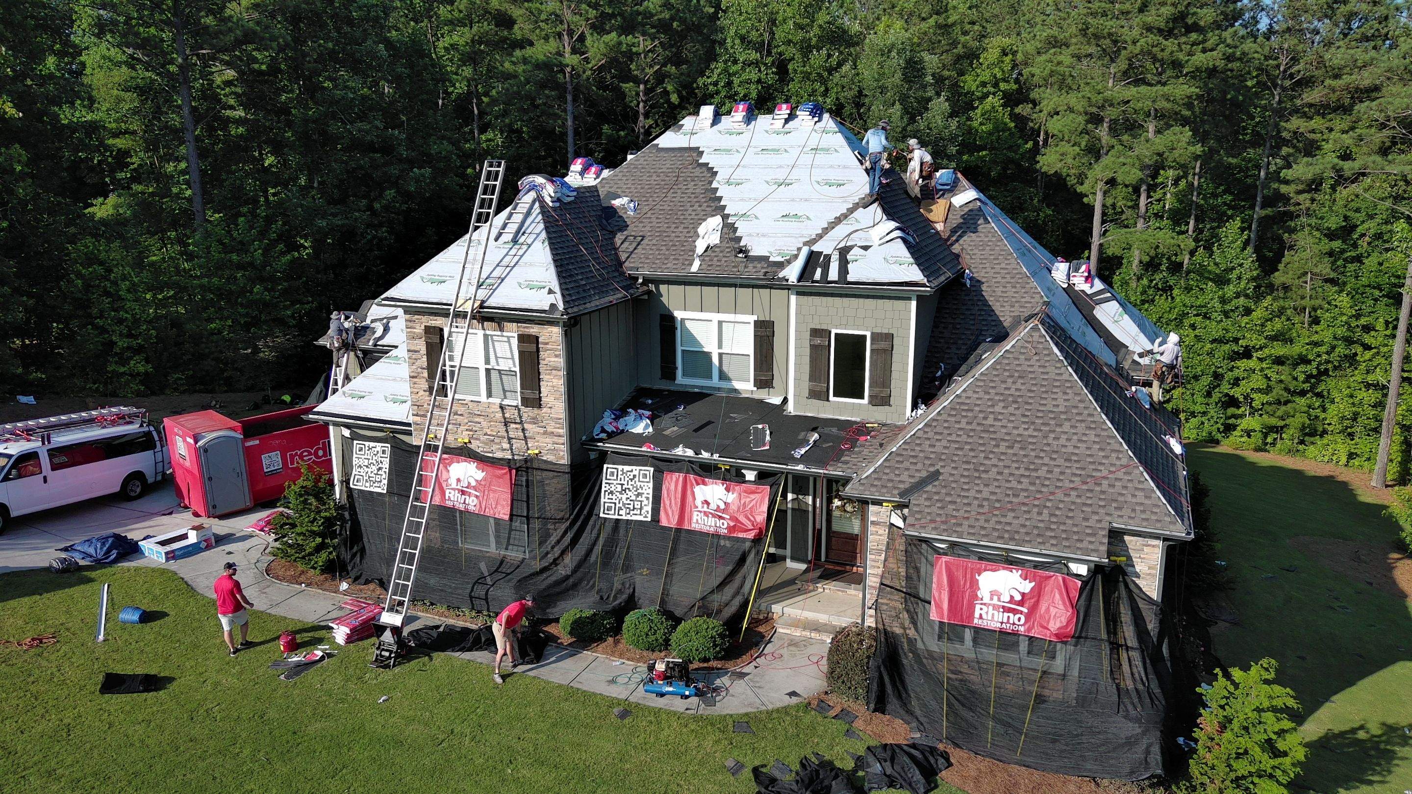 New roof installation and shingle colors by Rhino Restoration