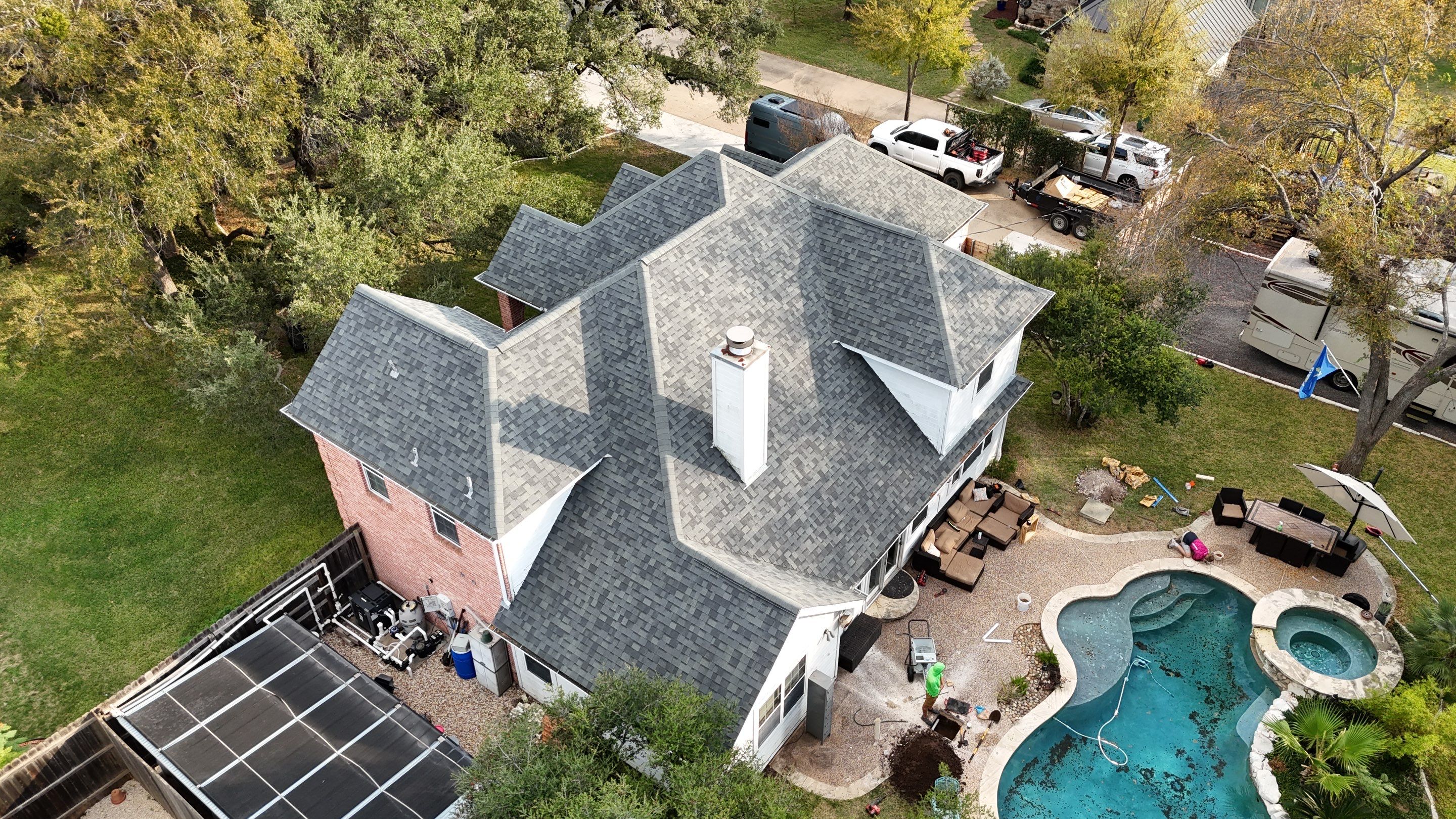 Residential Roof Replacement using Owens Corning - Duration - Estate Gray by Action Exteriors Austin