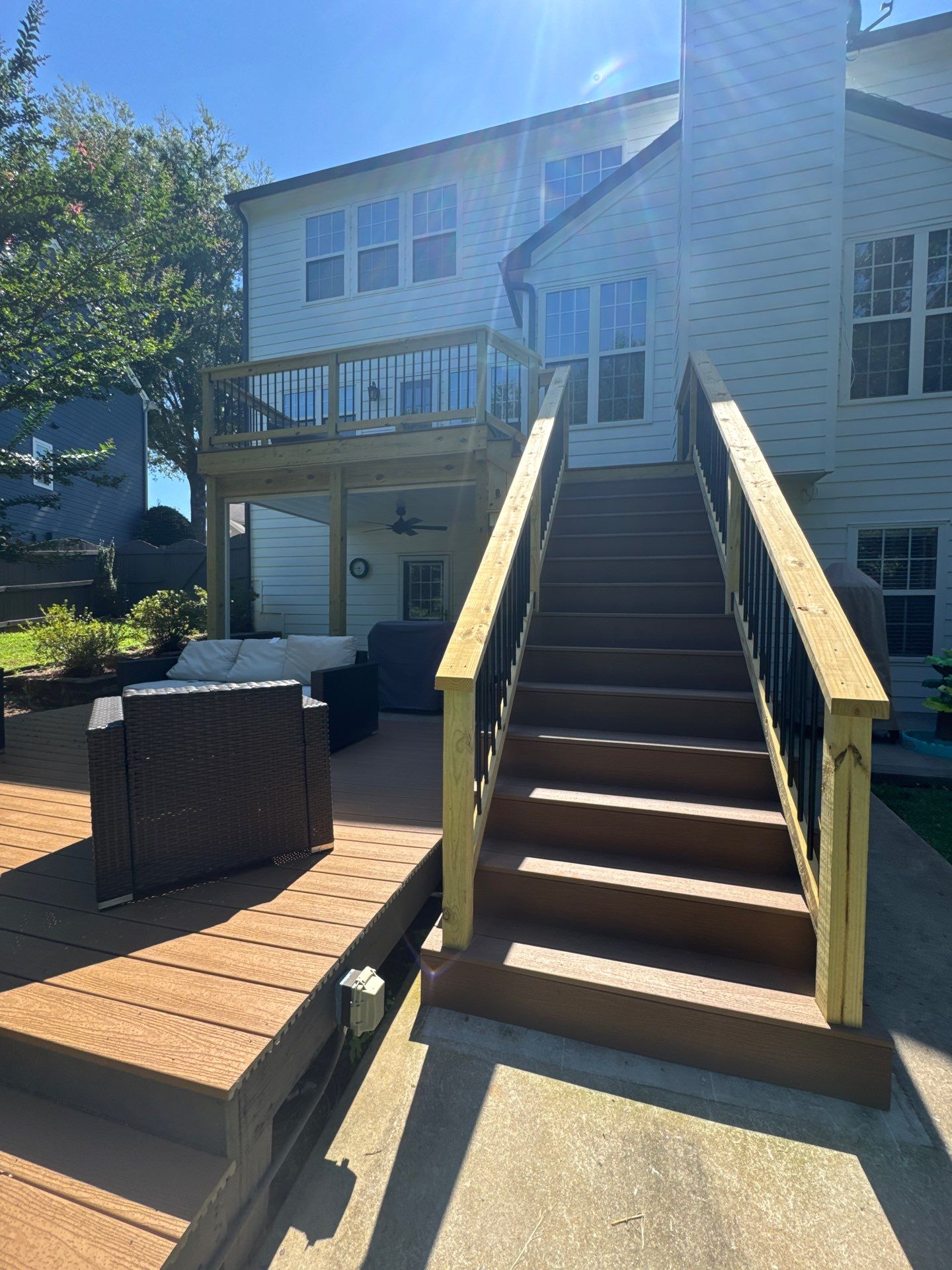 Multi-Level Composite Deck and Porch Renovation in Kennesaw by Swift Home Renovations