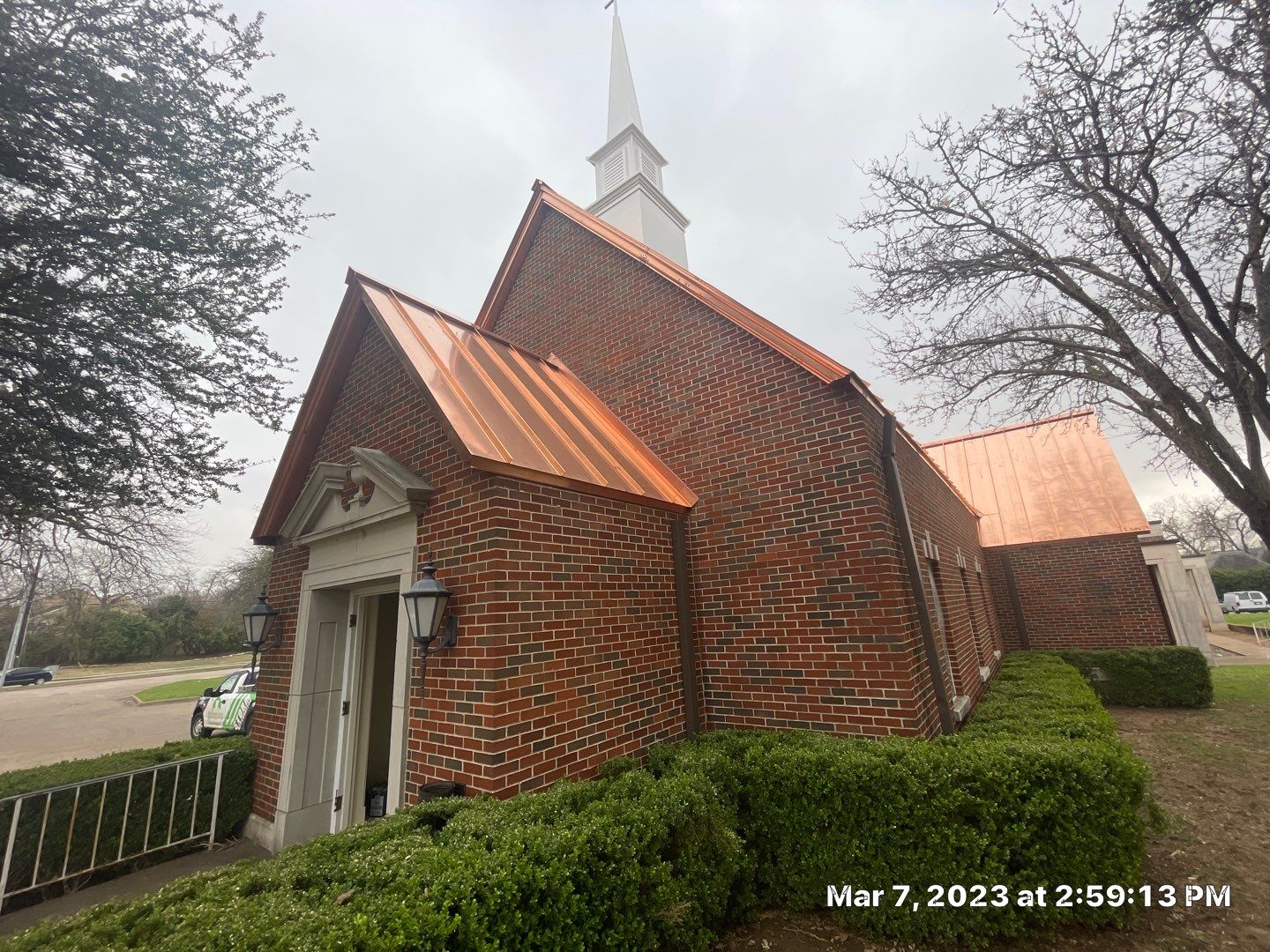 Custom Copper Standing Seam Roofing System  by Springtree Restoration 