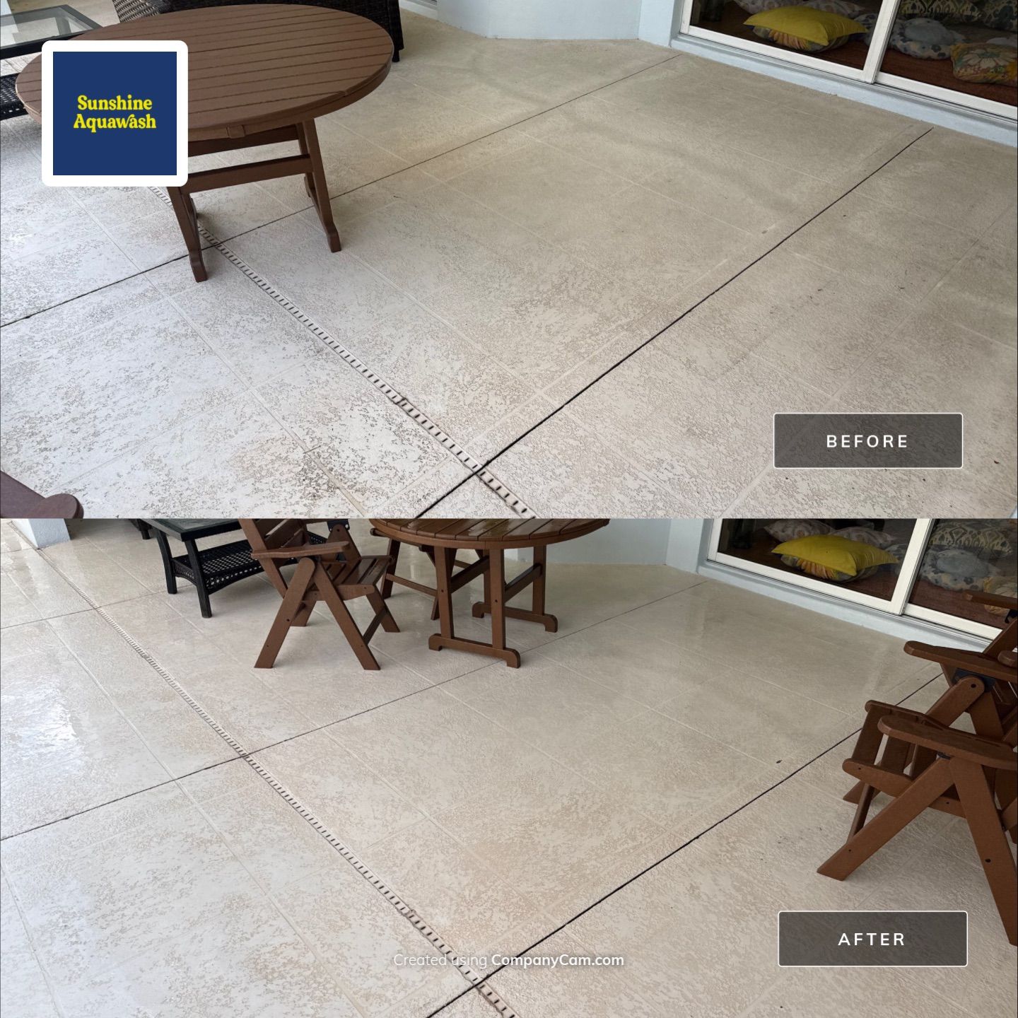 Painted Pool Deck, Lanai & Pool Cage Cleaning in River Club South – Bradenton, FL by Sunshine AquaWash