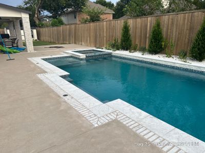 Modern Geometric Pool with Tanning Ledge