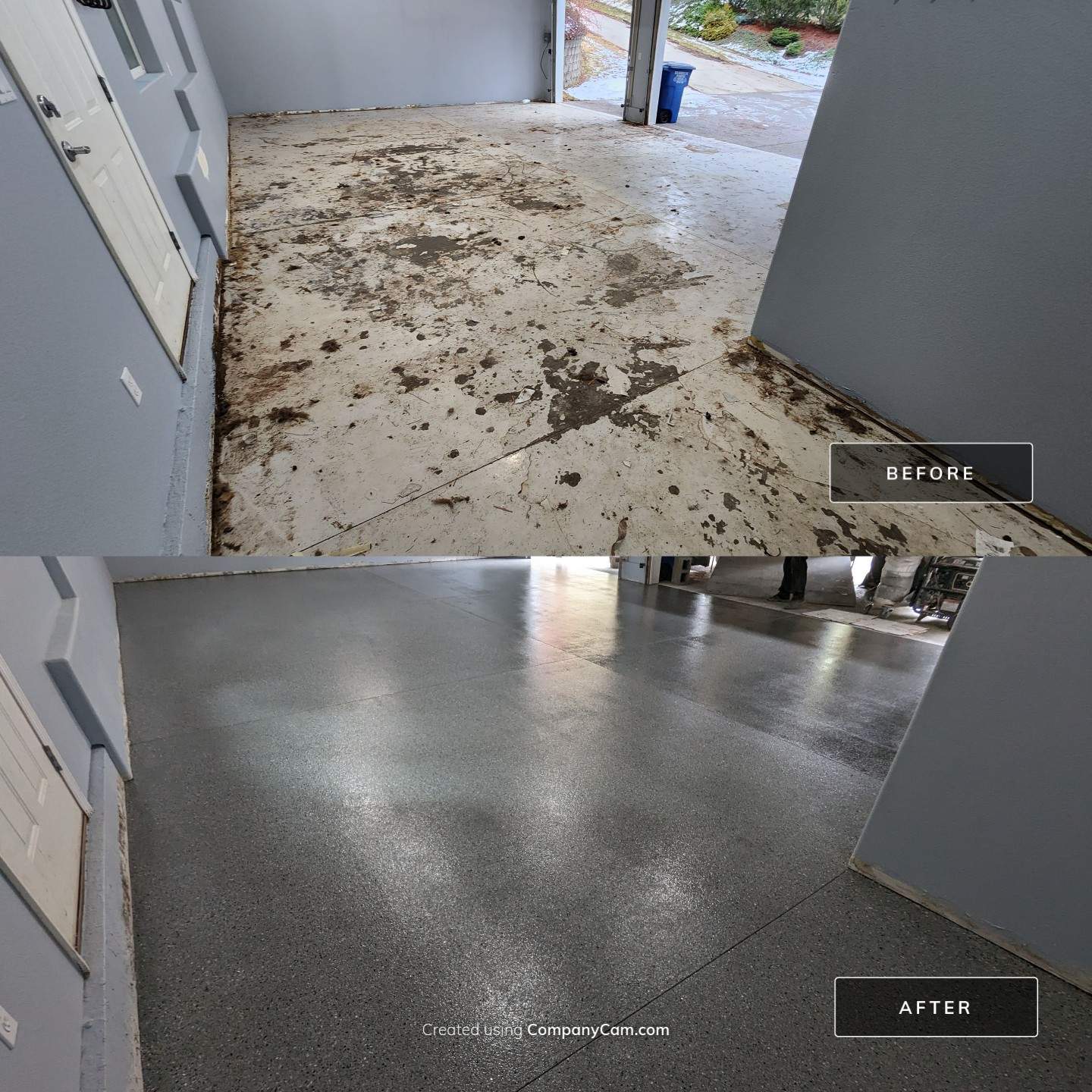 Garage Transformation using Slate Hybrid by Croc Coatings, LLC