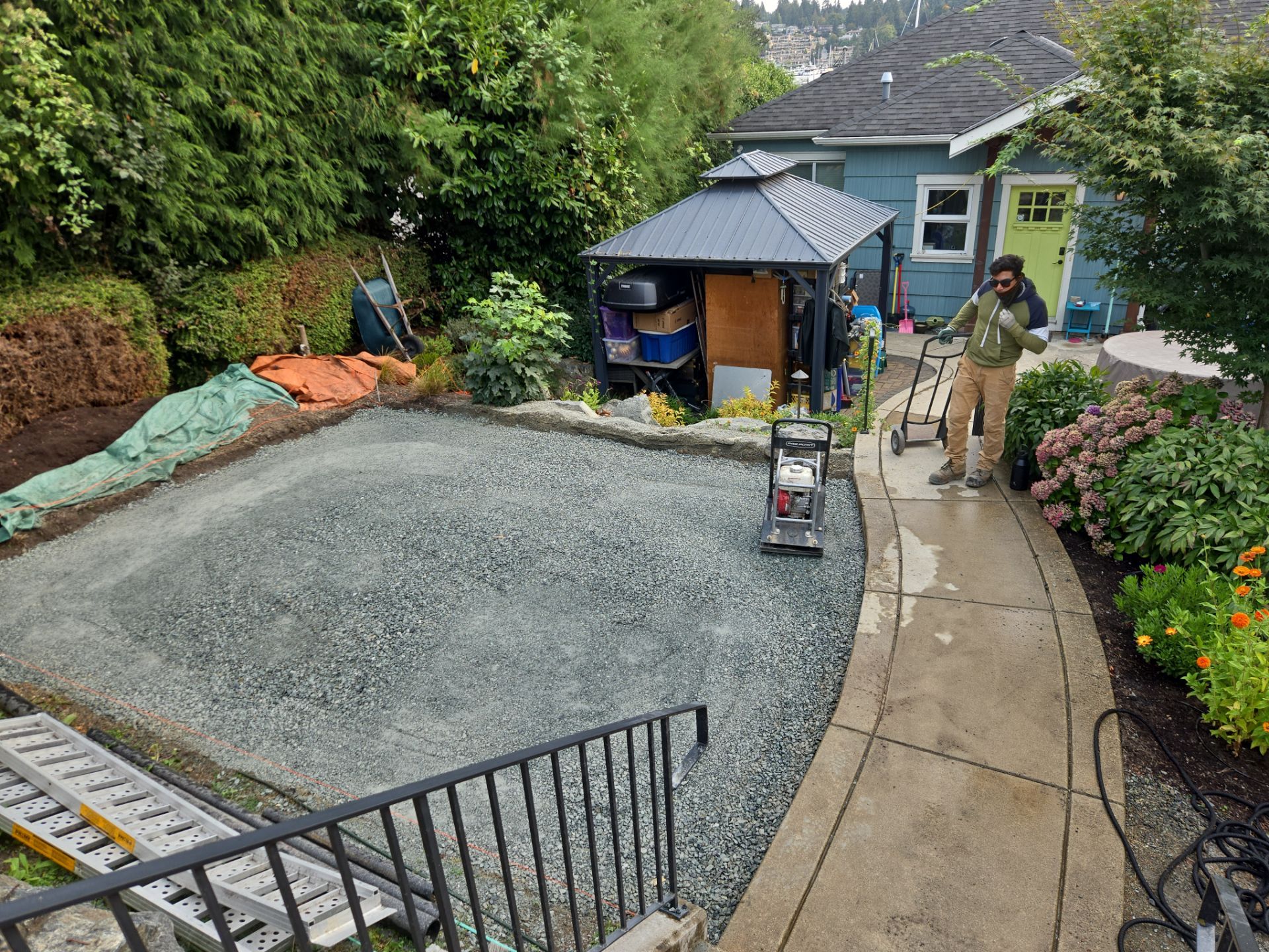 Backyard Transformation — Custom Shed, Paver Patio & Retaining Wall by Habanero Garden and Exterior Care