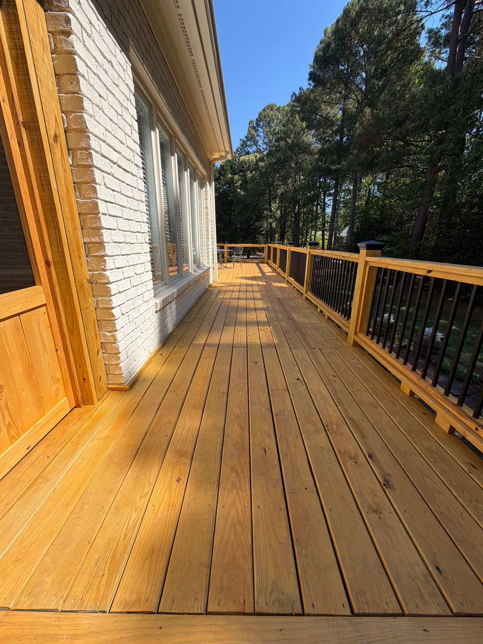 Deck Stain, Round Balusters & Screened Porch Transformation by Billy Weatherspoon Contractor