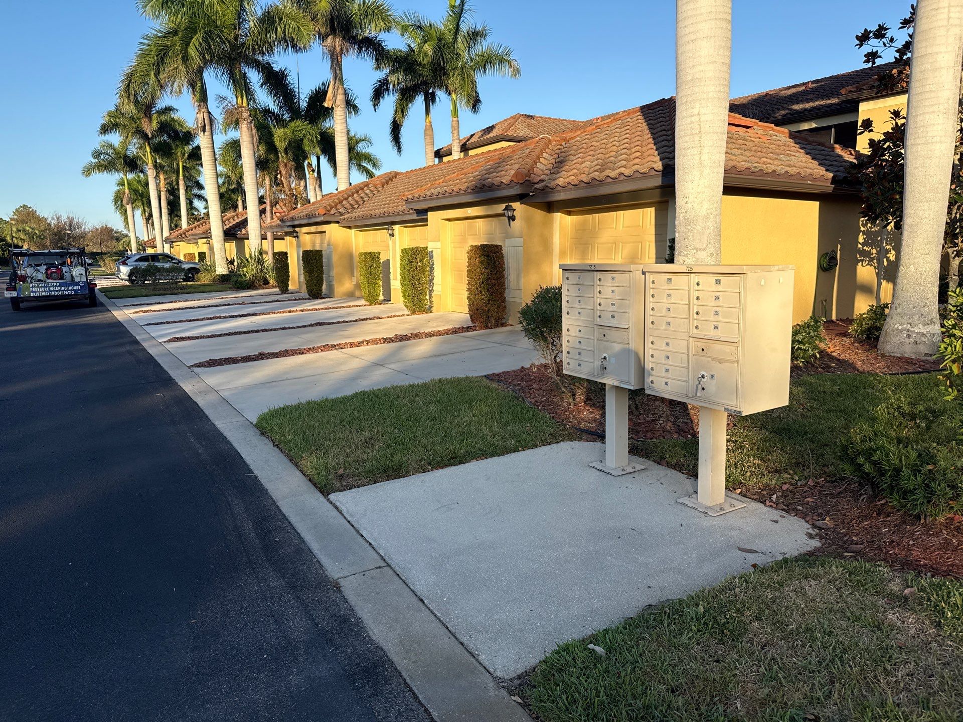 HOA Condo Concrete Driveway & Sidewalk Cleaning – River Strand Community, Bradenton, FL by Sunshine AquaWash