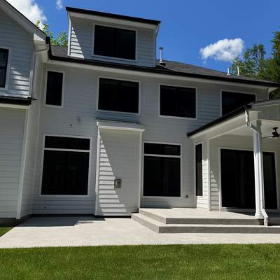 Modern Etched Concrete Back Patio in Princeton NJ