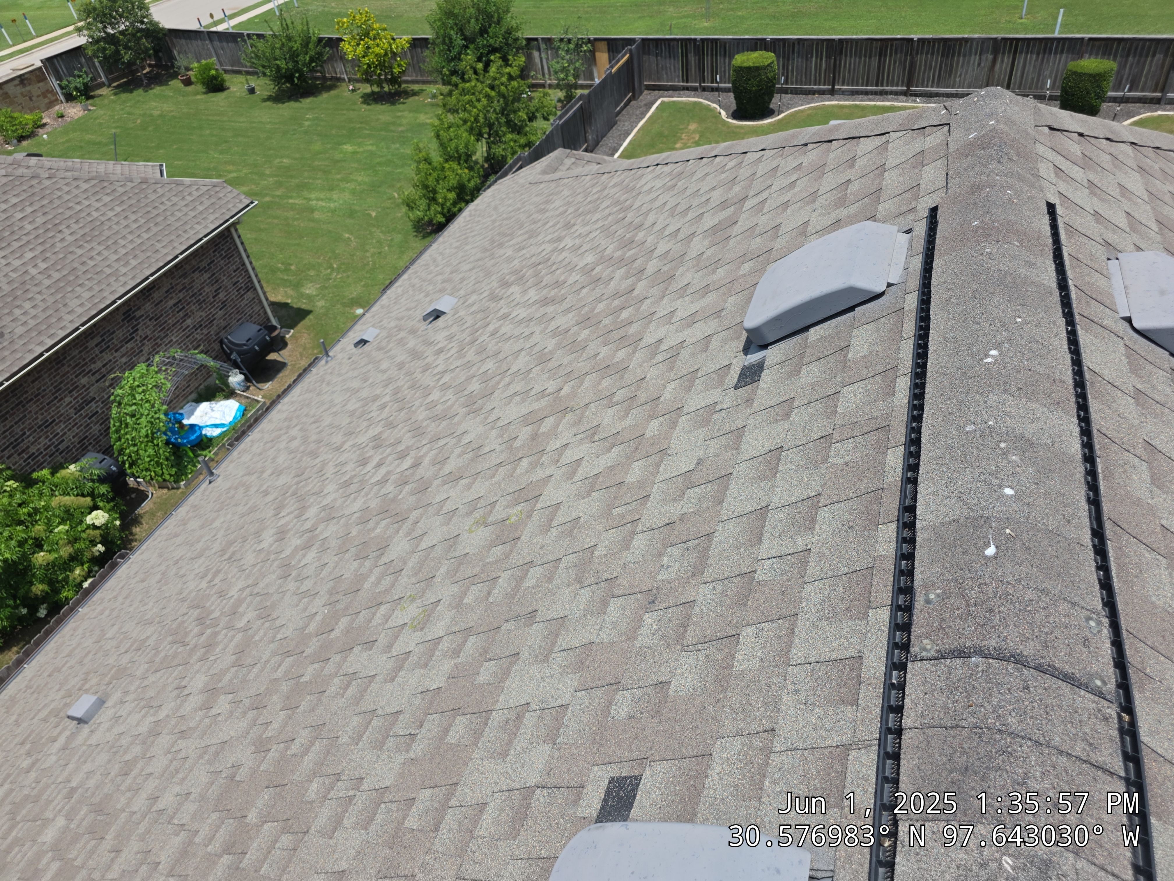 Architectural Shingle Roof Replacement and Hail Damage Restoration in Round Rock by Caliber Restoration LLC