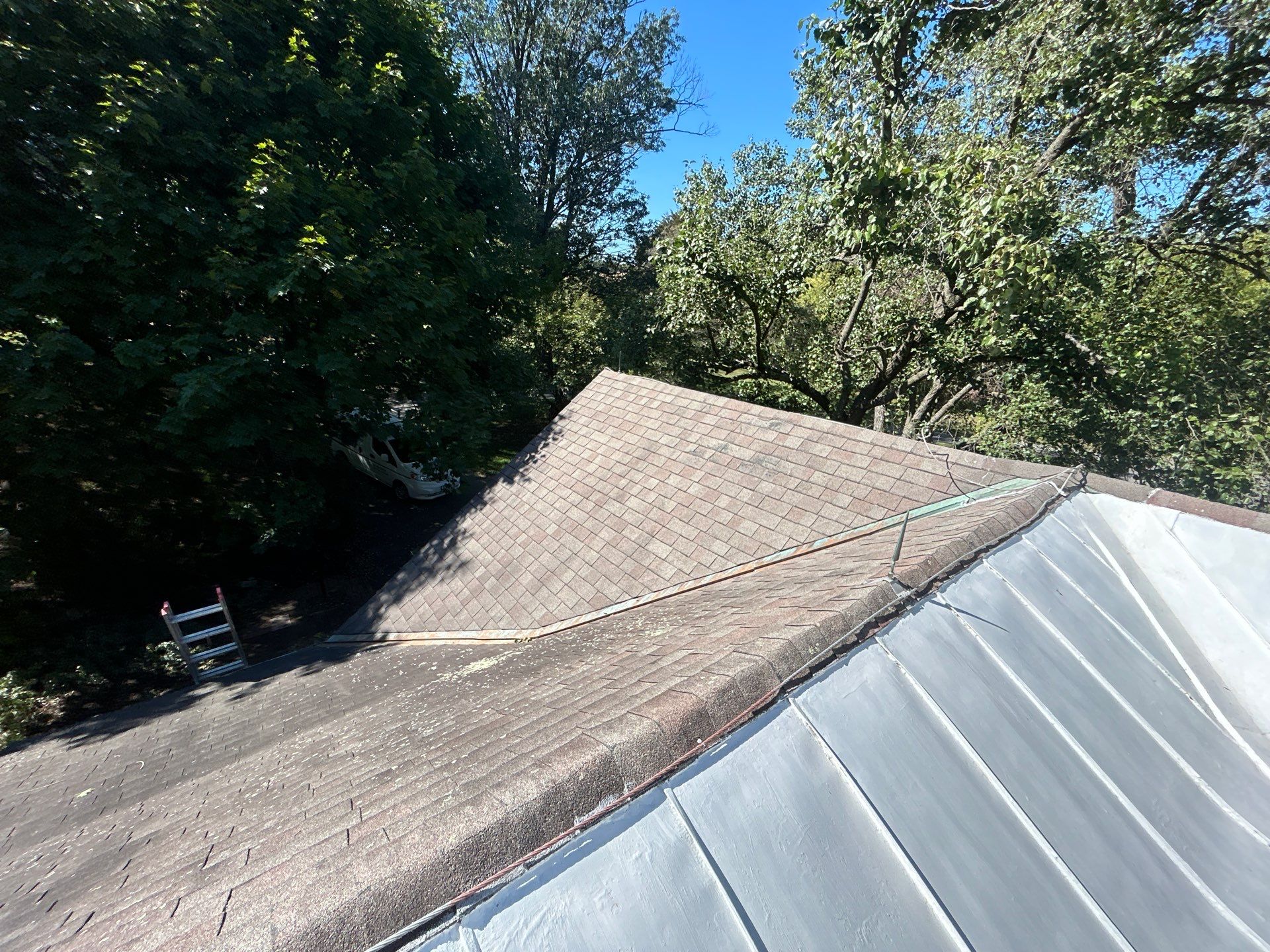 Red Metal Roofing Installation and Trim Restoration in Bernville by Esh Builders