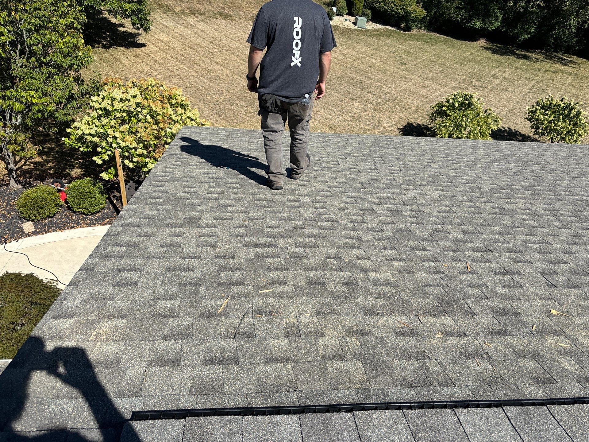 Residential Roofing Installation using Timberline HDZ Shingles - Weathered Wood by RoofX 