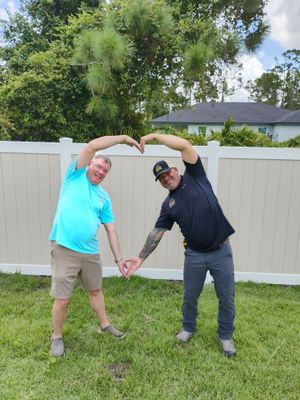 Custom Two-Tone Vinyl Privacy Fence Installation in North Port